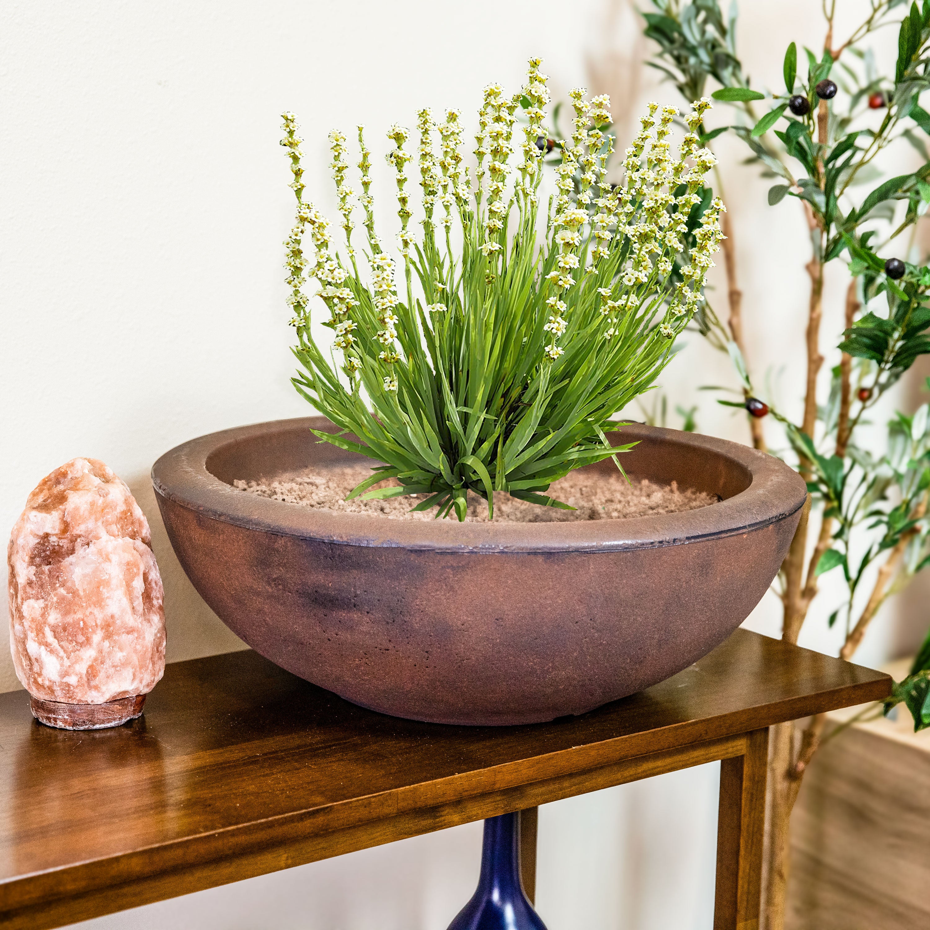 20.75 Inch Sunnydaze Percival Polyresin Outdoor Planter Bowl - Durable Garden Decor for Patio, Porch & Backyard Landscaping