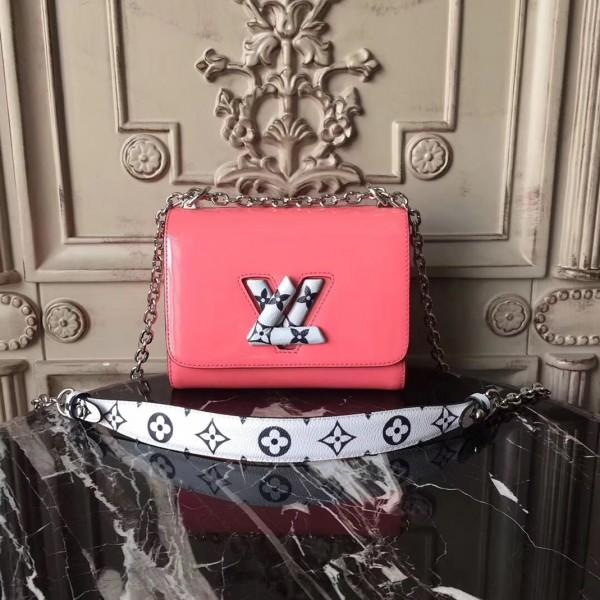 LV Twist PM Monogram Vernis Leather Handbag in Rose Poudre - Elegant Crossbody Purse for Women, Perfect for Date Night & Special Occasions