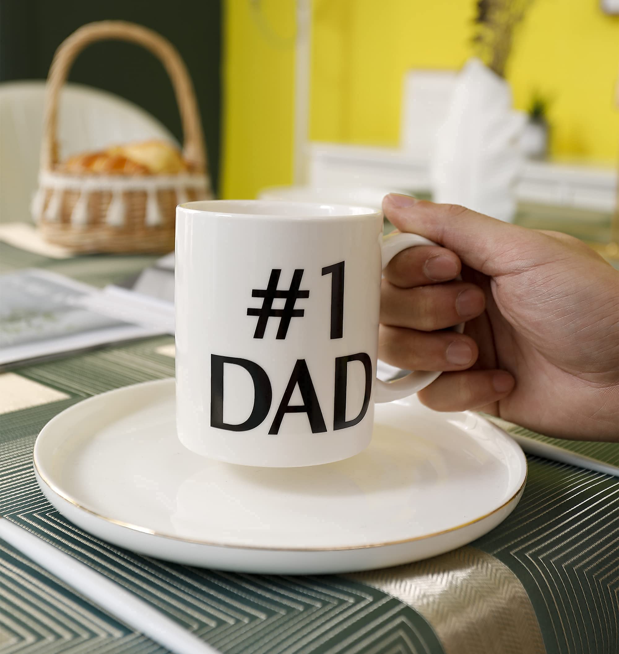 Zenply Best Dad Coffee Mug - 11 oz Funny Novelty Gift for Dad, Husband, Grandpa - Birthday & Christmas Present from Daughter, Son, Wife - Double-Sided Print - Perfect for Office, Home & Father's Day Celebrations