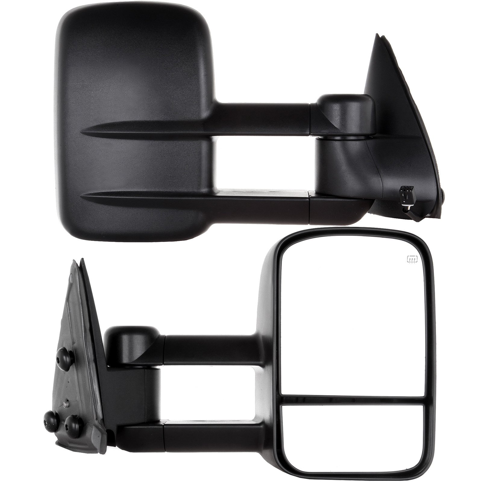 Power Heated Towing Mirrors for 2002 Chevy Avalanche 1500/2500, 1999-2002 Chevy Silverado 1500/2500 & GMC Sierra 1500/2500 - Black Left/Right Side Mirrors - Perfect for Towing, Camping & Off-Road Adventures