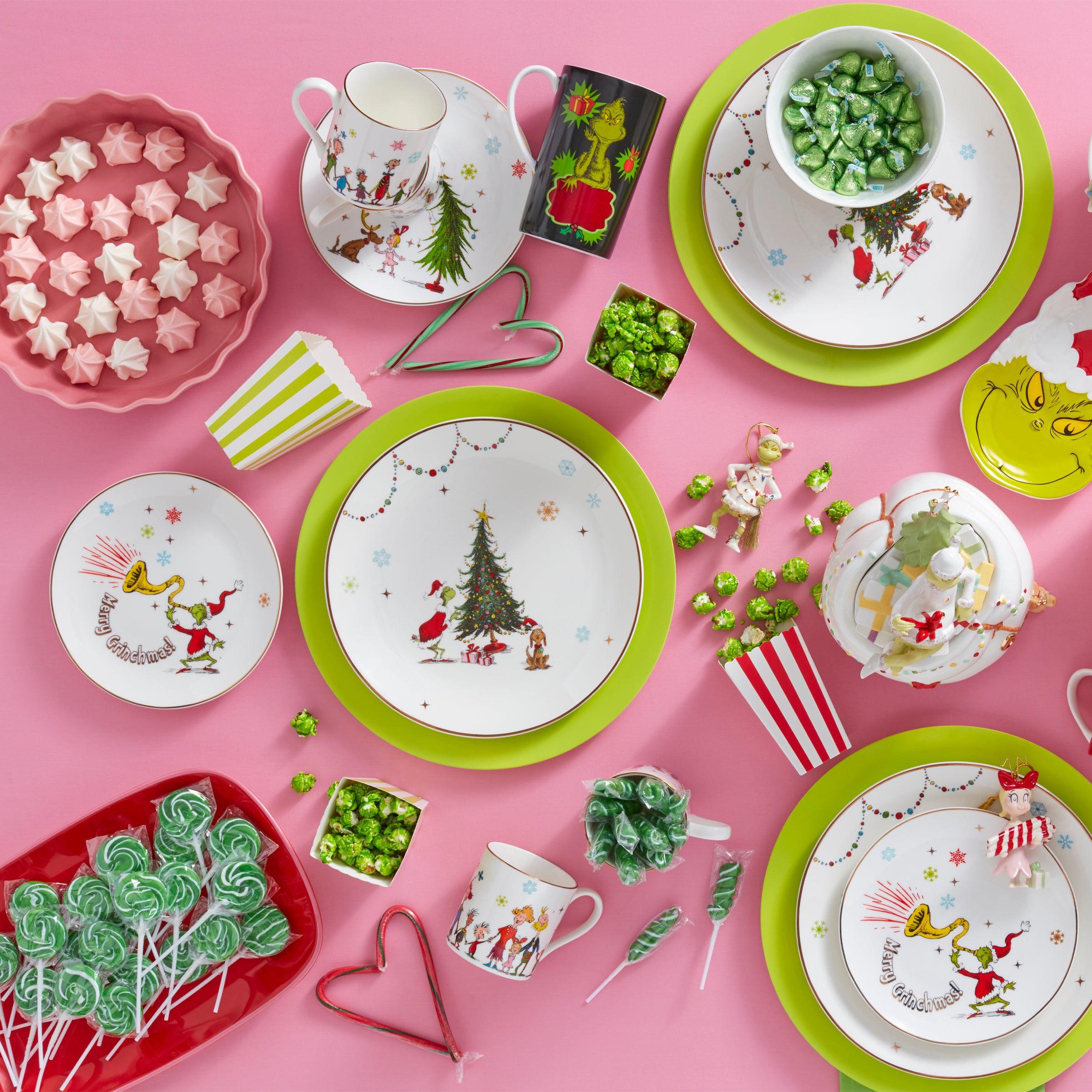 Merry Grinchmas Mugs Set of 4 - Christmas Coffee Cups for Holiday Cheer - Perfect for Hot Cocoa, Tea & Festive Gatherings