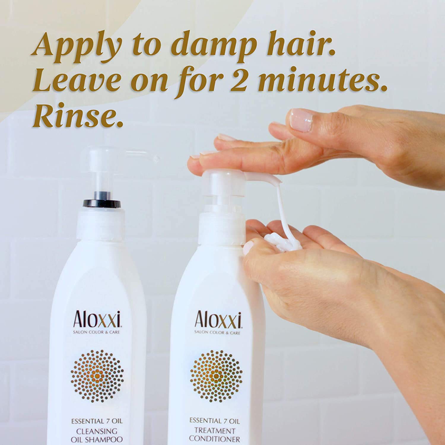 ALOXXI Essential 7 Botanic Blend Oil Cleansing Shampoo & Conditioner Set - 33.8 oz for Dry, Damaged Hair - Sulfate-Free, Nourishing Hair Care for Daily Use at Home or Salon