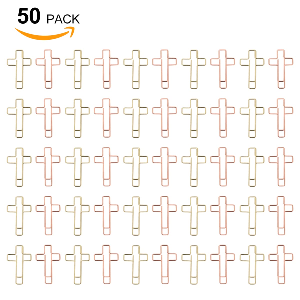 50 Pack Gold & Rose Gold Paper Clips - Bible & Journaling Supplies, Christian Study Accessories, Perfect for Scripture Marking, Planner Organization & Gift Giving