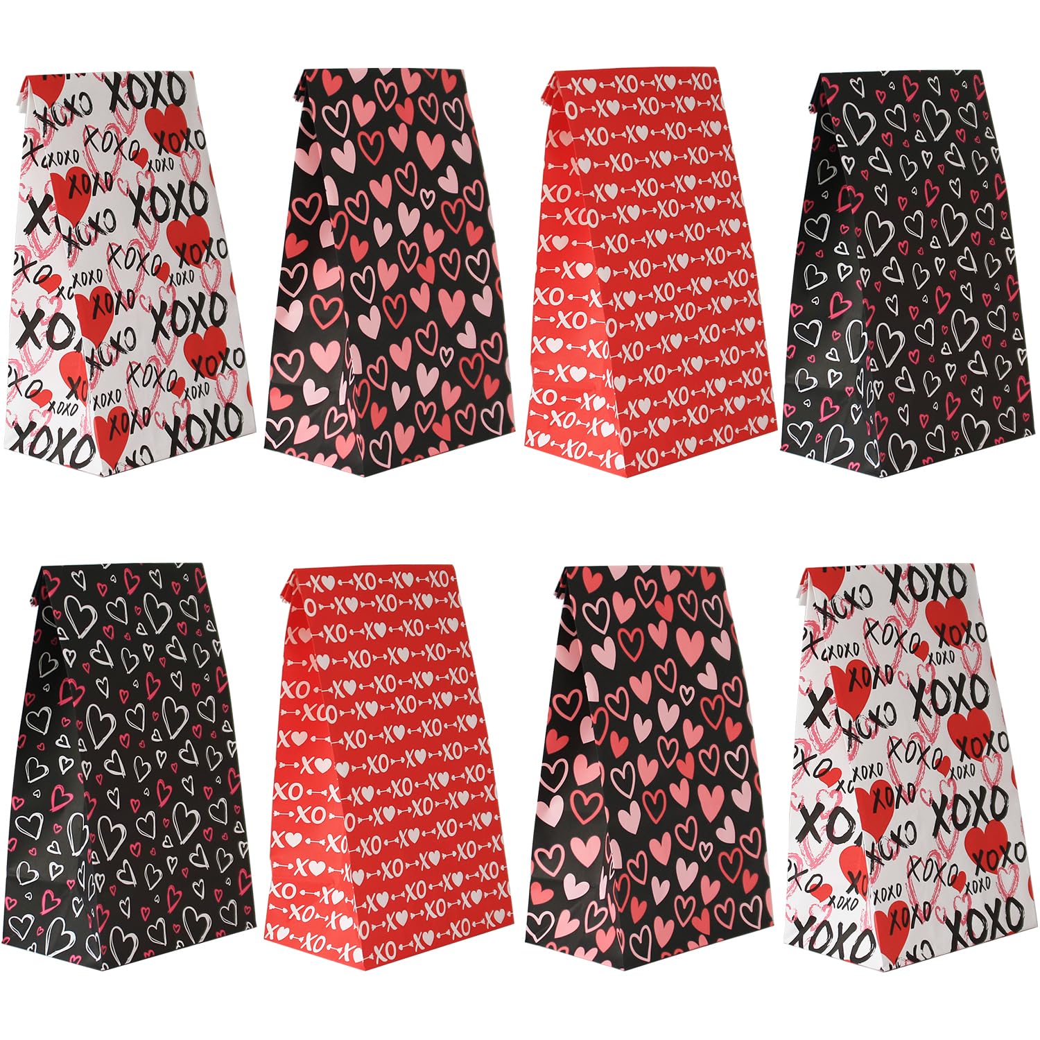 Haobell 24 Pcs Valentine's Day Goodie Bags with Stickers - Perfect for Classroom Parties, Kids, Coworkers & Gift Exchanges | Cute Treat Bags for Candy, Small Gifts & Party Favors