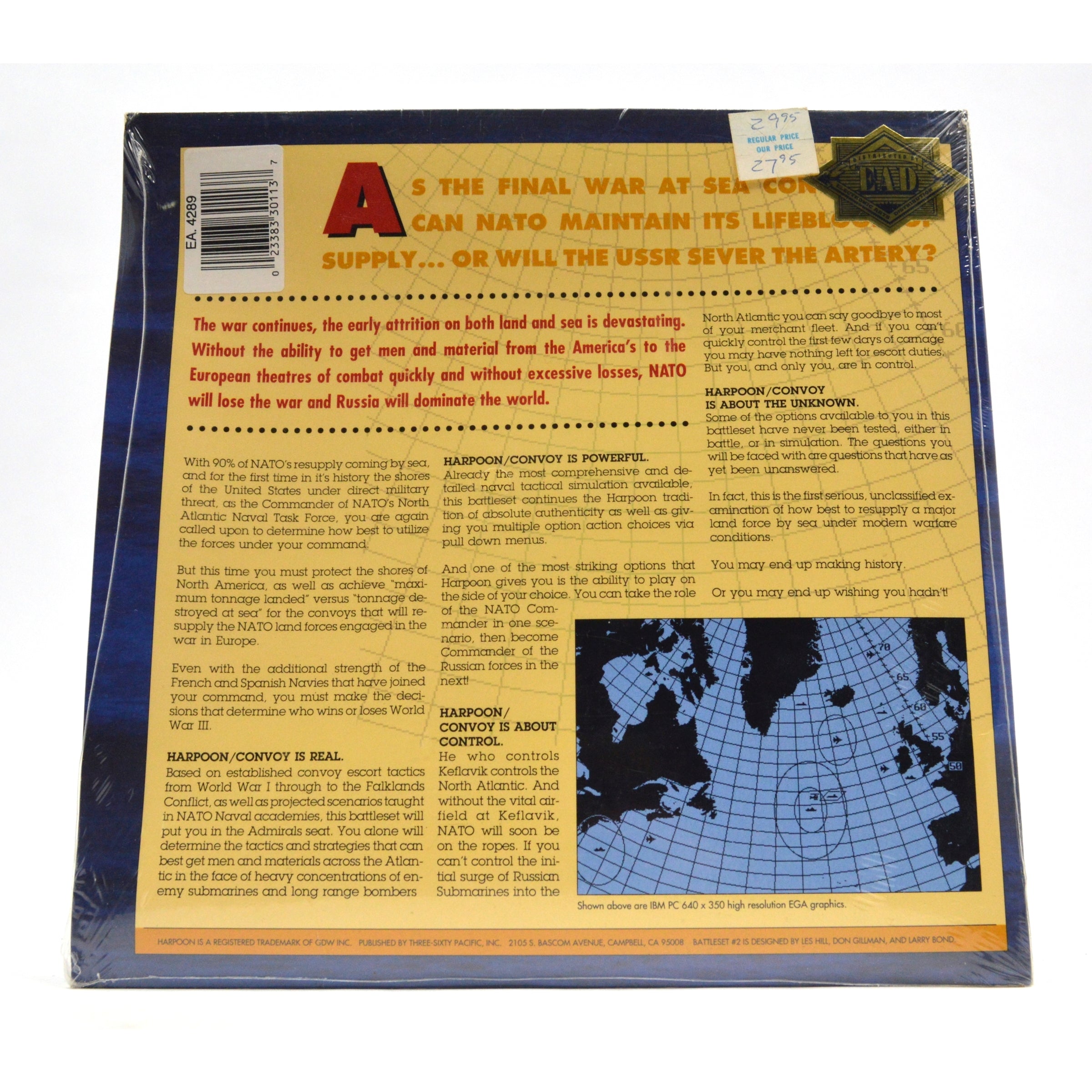 New AMIGA HARPOON NORTH ATLANTIC CONVOY BATTLESET 2 Computer Game - Vintage Sealed Collector's Edition | Perfect for Retro Gaming Enthusiasts & War Strategy Fans