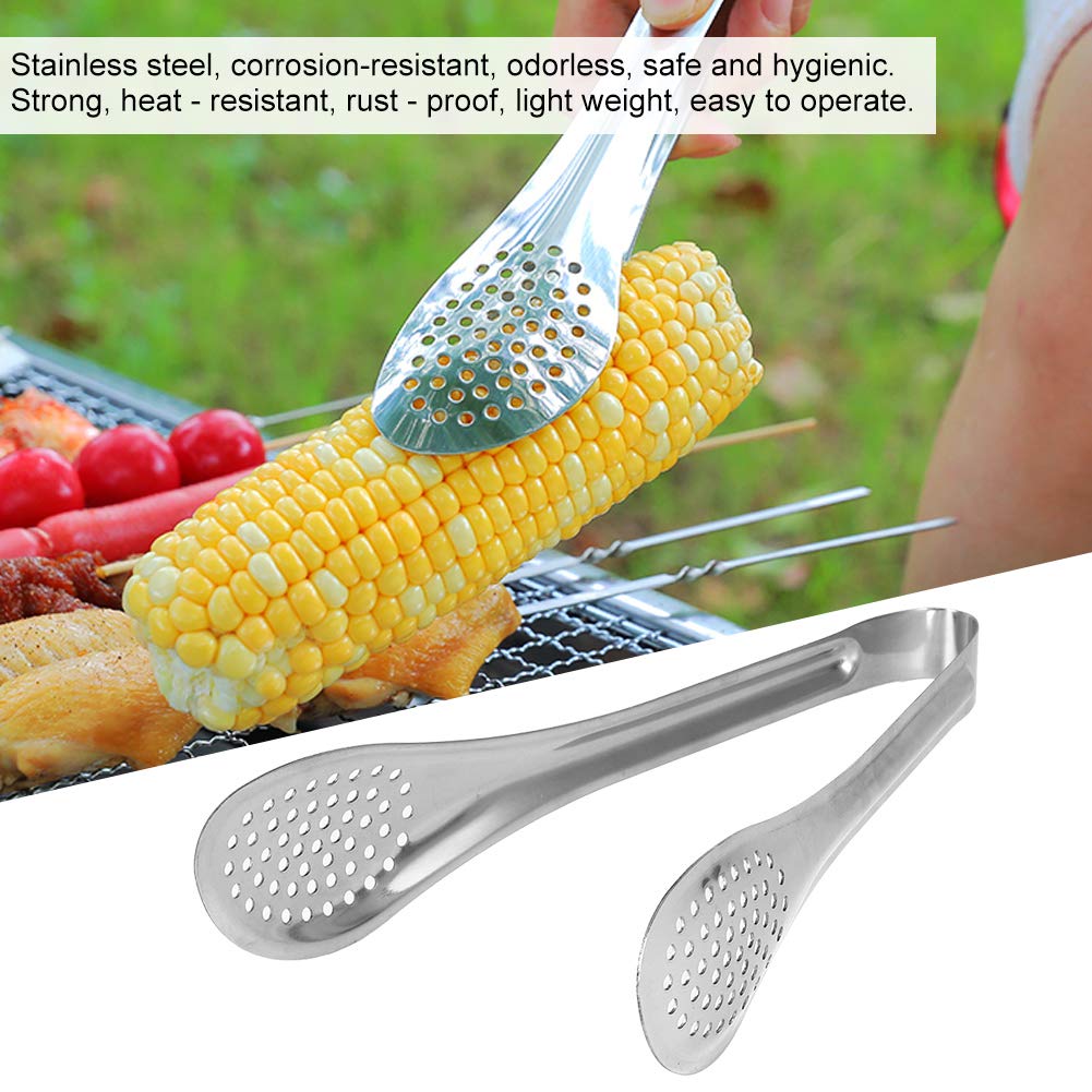 5Pcs Stainless Steel Food Serving Tongs - Locking Kitchen Tongs for BBQ, Salad, Steak, Buffet - Multipurpose Cooking & Serving Utensil for Grilling, Baking, Picnics & Parties