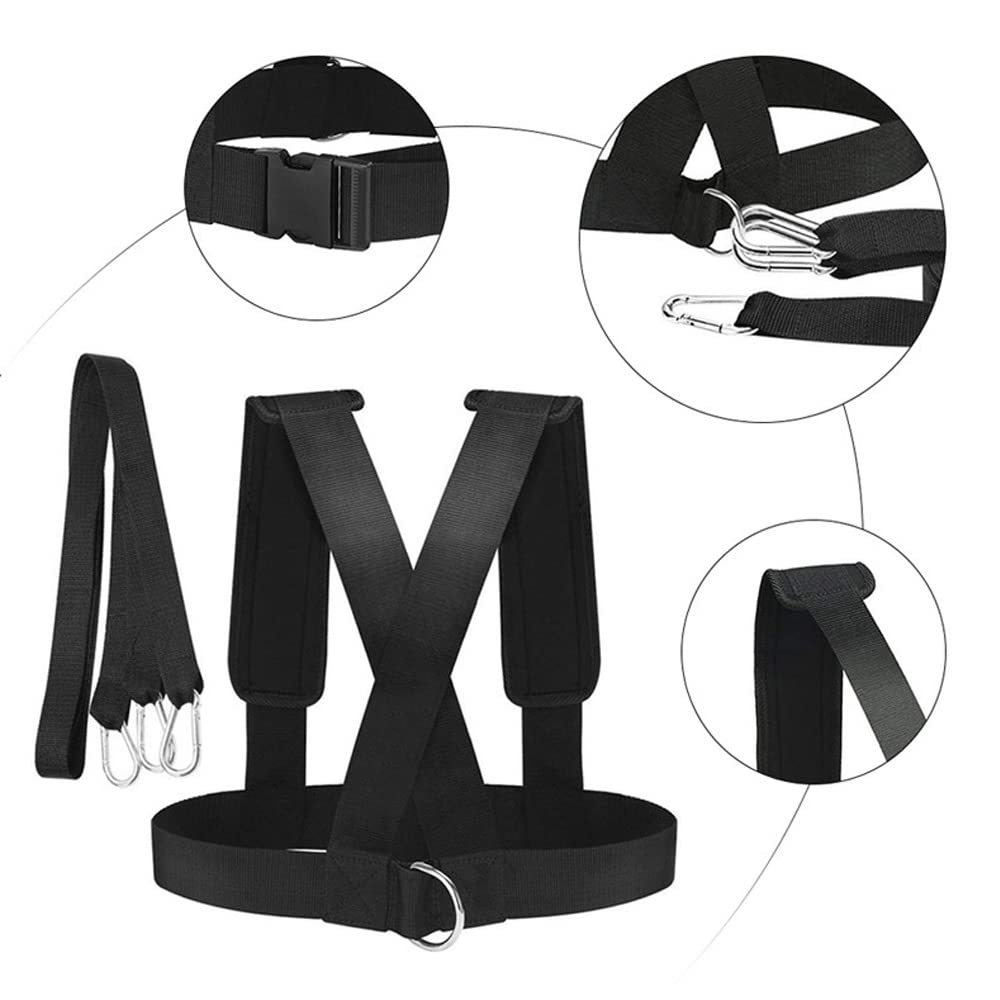 DZOZO Sled Harness Belt - Workout Harness with Pull Strap for Strength Training & Resistance Exercises - Speed Trainer Vest for Fitness & Sports Equipment - Perfect for Gym, CrossFit, and Outdoor Training