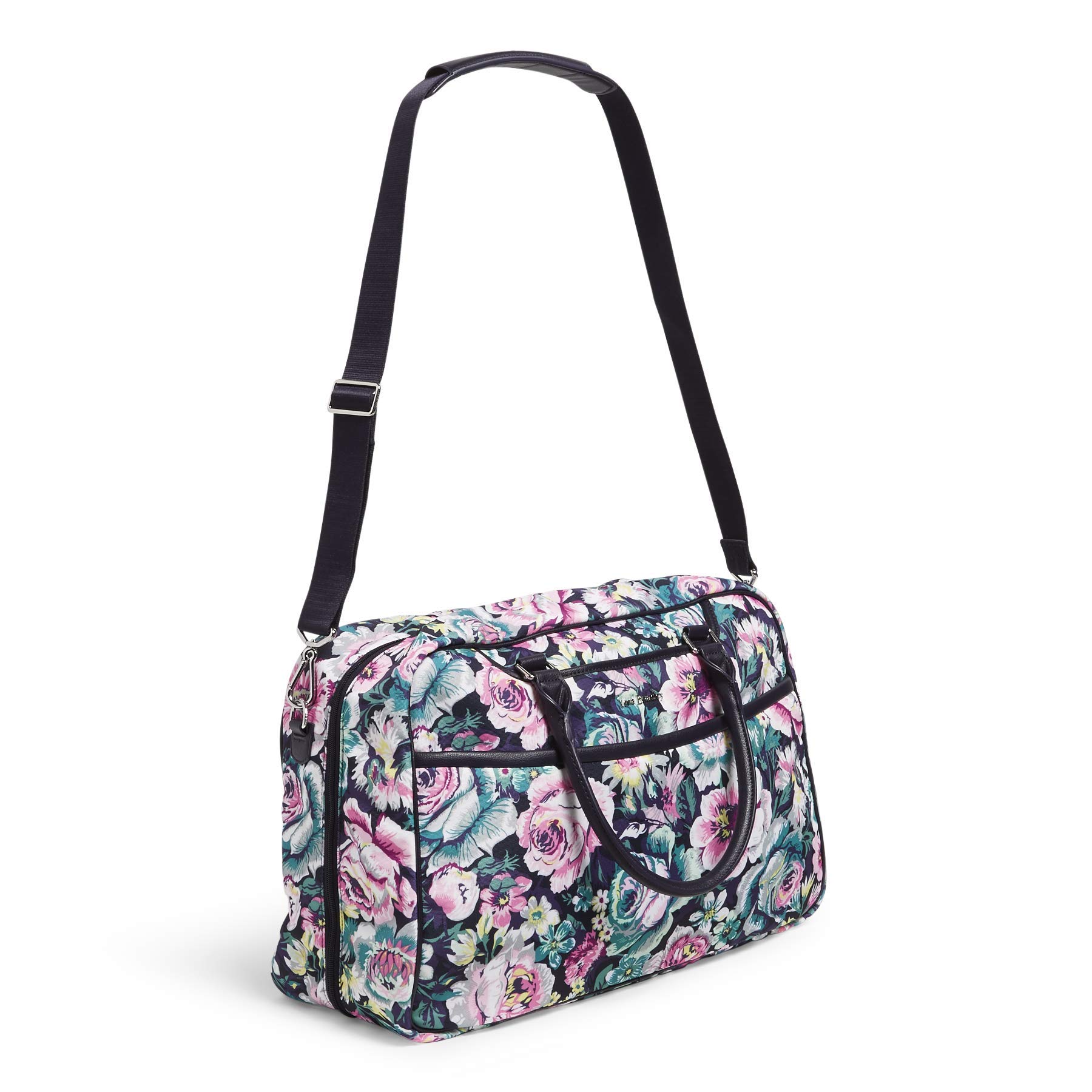 Vera Bradley Women's Lay Flat Weekender Travel Bag - Stylish Carry-On Duffel for Weekend Getaways, Gym & Overnight Trips - Perfect for Travel, Work & Leisure