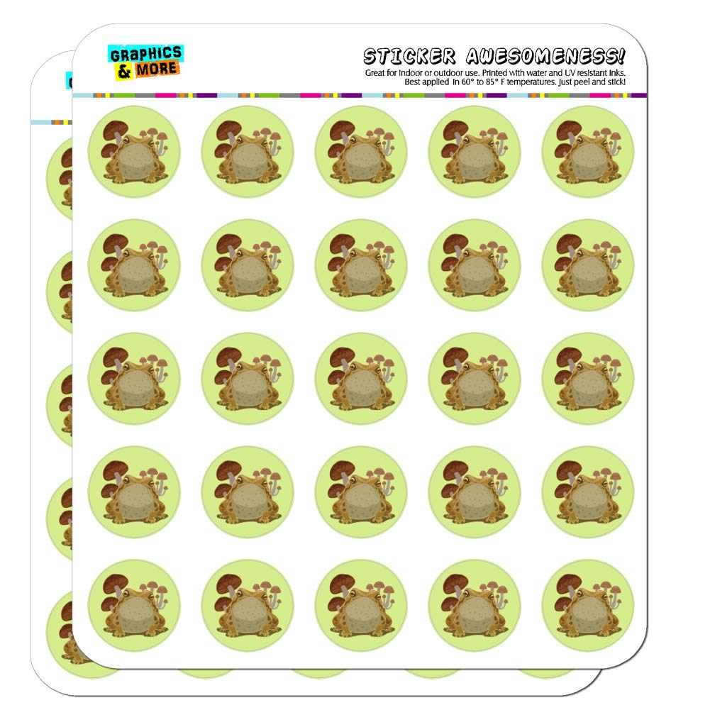1 Inch Cute Toad Sitting on Mushroom Clear Stickers for Planner, Calendar, Scrapbooking & DIY Crafts - Perfect for Bullet Journals, Card Making & Gift Decorations