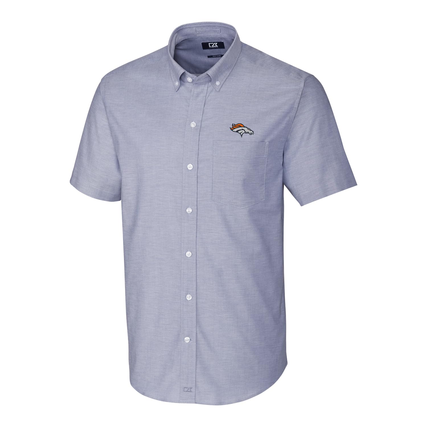 Cutter & Buck Men's NFL Stretch Oxford Short Sleeve Button Down Shirt - Comfortable Woven Polo for Casual Wear, Sports Events & Fan Apparel