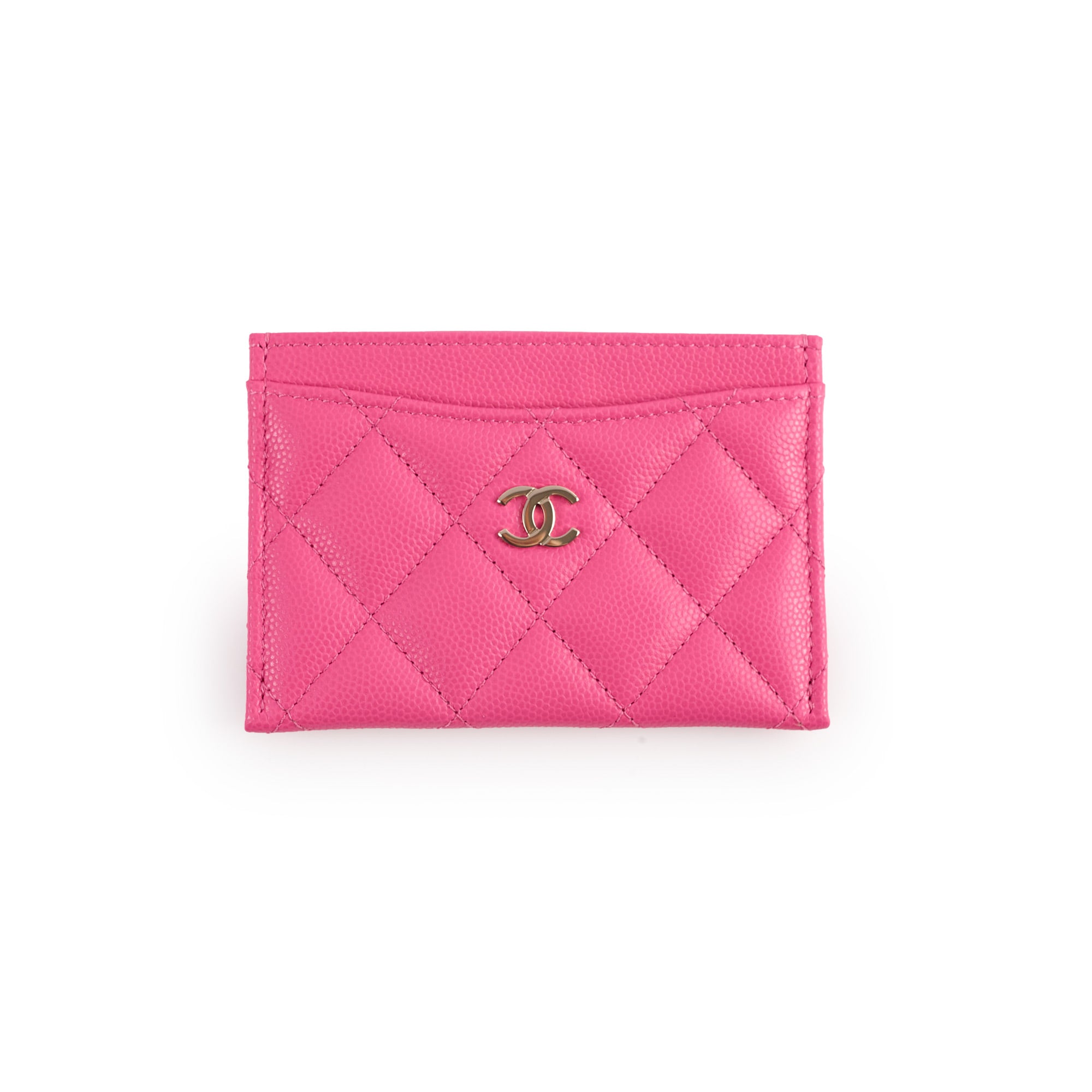 Chanel Quilted Lambskin Card Holder in Hot Pink - Luxury Compact Wallet for Credit Cards & ID - Perfect for Everyday Use & Travel