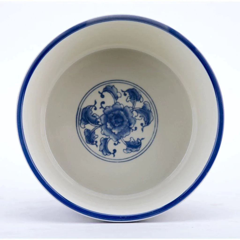 Premium Blue and White Porcelain Dog Bowl Set - 2 Pack, Classic Ceramic Pet Food Dishes for Small to Medium Dogs - Perfect for Home, Kitchen, or Outdoor Use
