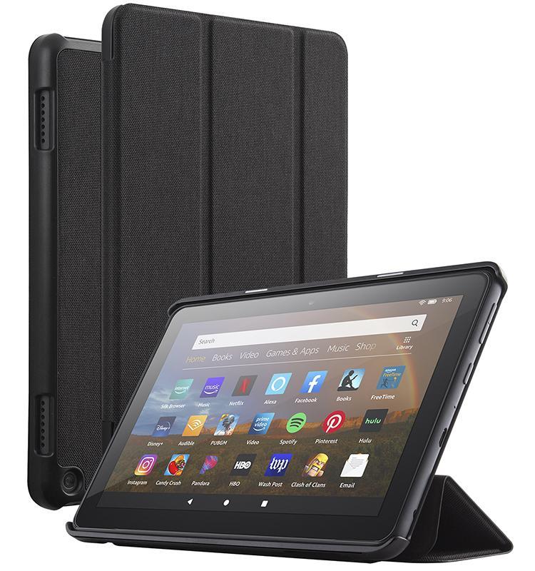 Kindle Fire HD8 (2020) Tablet Case - Slim Protective Smart Cover with Auto Wake/Sleep, Black - Perfect for Home, Office & Travel Use