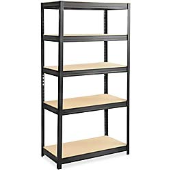 Safco 6245BL 5-Shelf Boltless Steel & Particleboard Shelving Unit 36