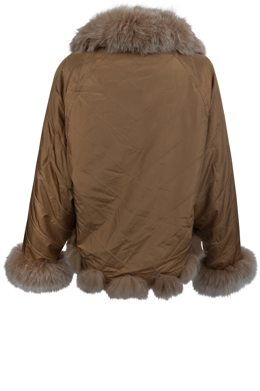 Diomi Women's Silk Fox Bomber Jacket - Elegant Vintage Style Outerwear for Fall & Winter | Perfect for Casual Wear, Night Out, and Fashion Events