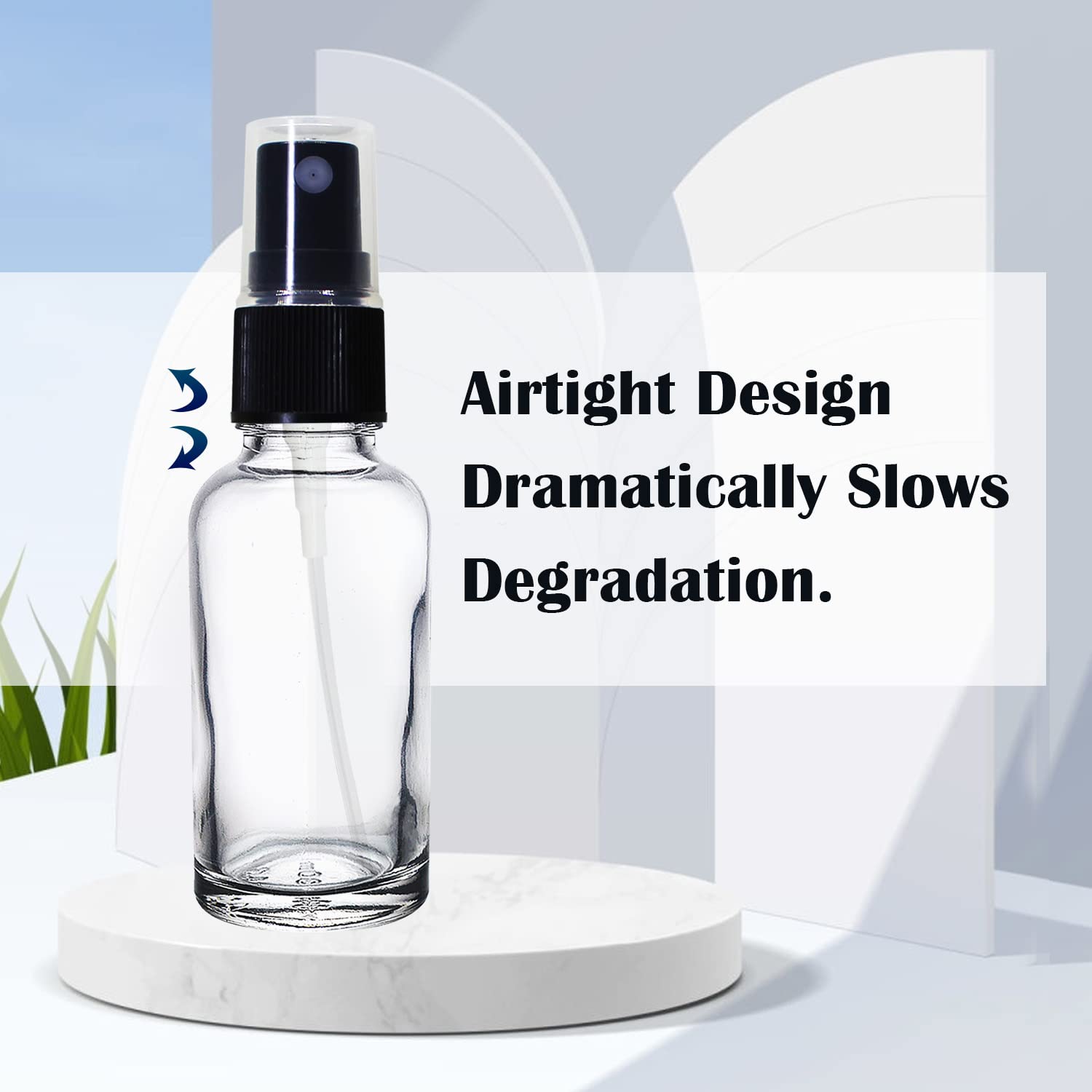 Refillable 30ml Clear Glass Fine Mist Spray Bottles with Pump for DIY Perfume, Essential Oils, Aromatherapy Blends & Beauty Products - Perfect for Travel, Home Scenting & Skincare Routines (Pack of 3)