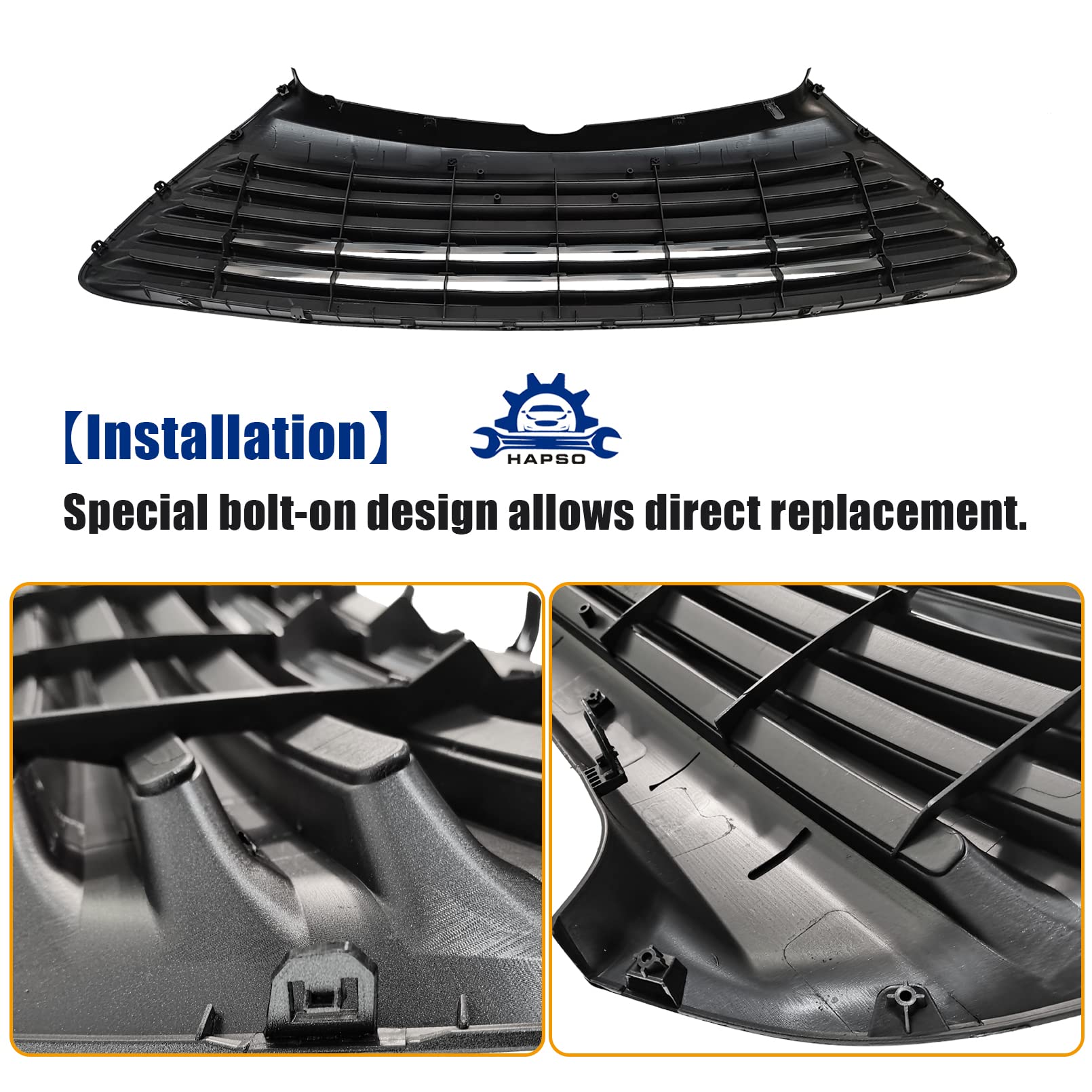 Pearl Grey Front Bumper Lower Grille Replacement for 2015-2017 Toyota Camry LE/XLE Models | ABS Plastic TO1036158 & 5311206260 | Perfect for Car Restoration & Custom Upgrades