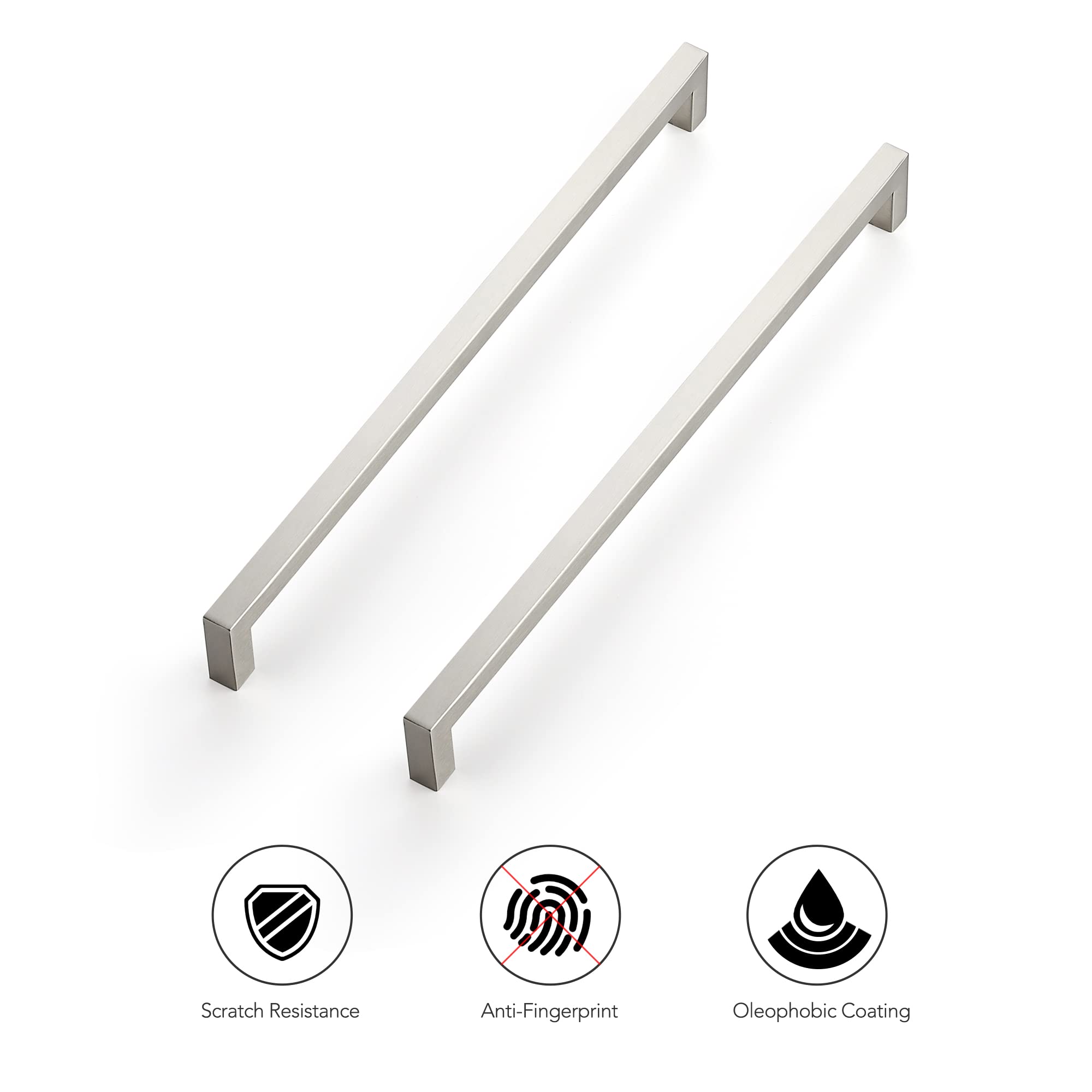 Ravinte 18 Pack 12-3/5 Inch Kitchen Cabinet Handles - Satin Nickel & Brushed Nickel Drawer Pulls - Durable Cabinet Hardware for Kitchen, Bathroom, Dresser & Furniture (Perfect for Modern Home Upgrade)