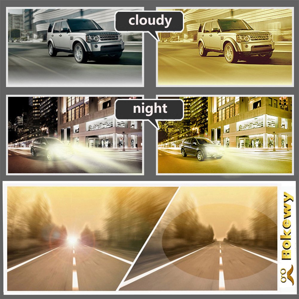 Polarized Night Vision Driving Glasses - Anti-Glare Clear Sunglasses for Men & Women - Fashionable UV Protection Eyewear for Safe Night Driving, Road Trips, and Outdoor Activities