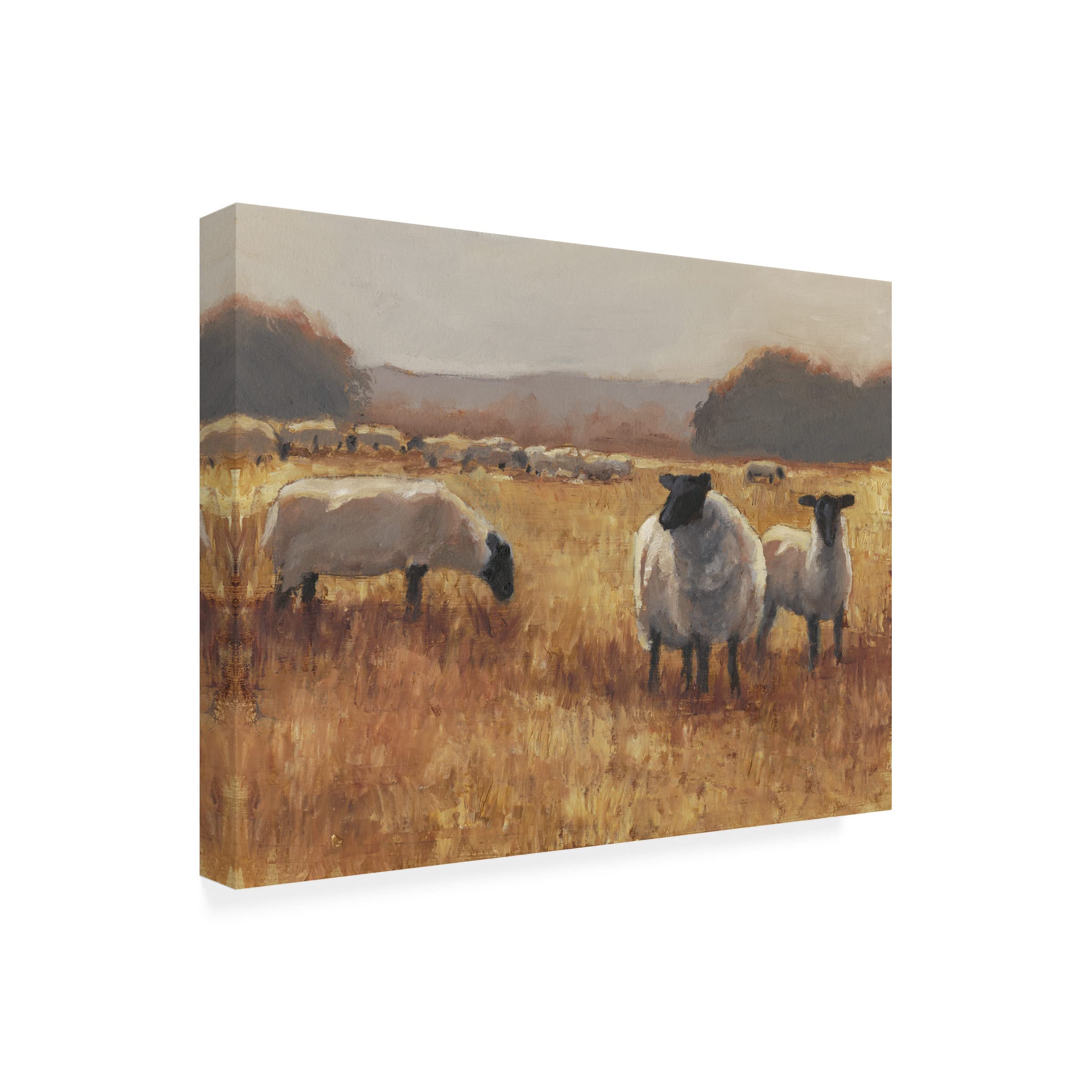 Trademark Fine Art 'Grazing at Sunset II' by Ethan Harper - Stunning Landscape Canvas Wall Art for Living Room, Bedroom & Office Decor