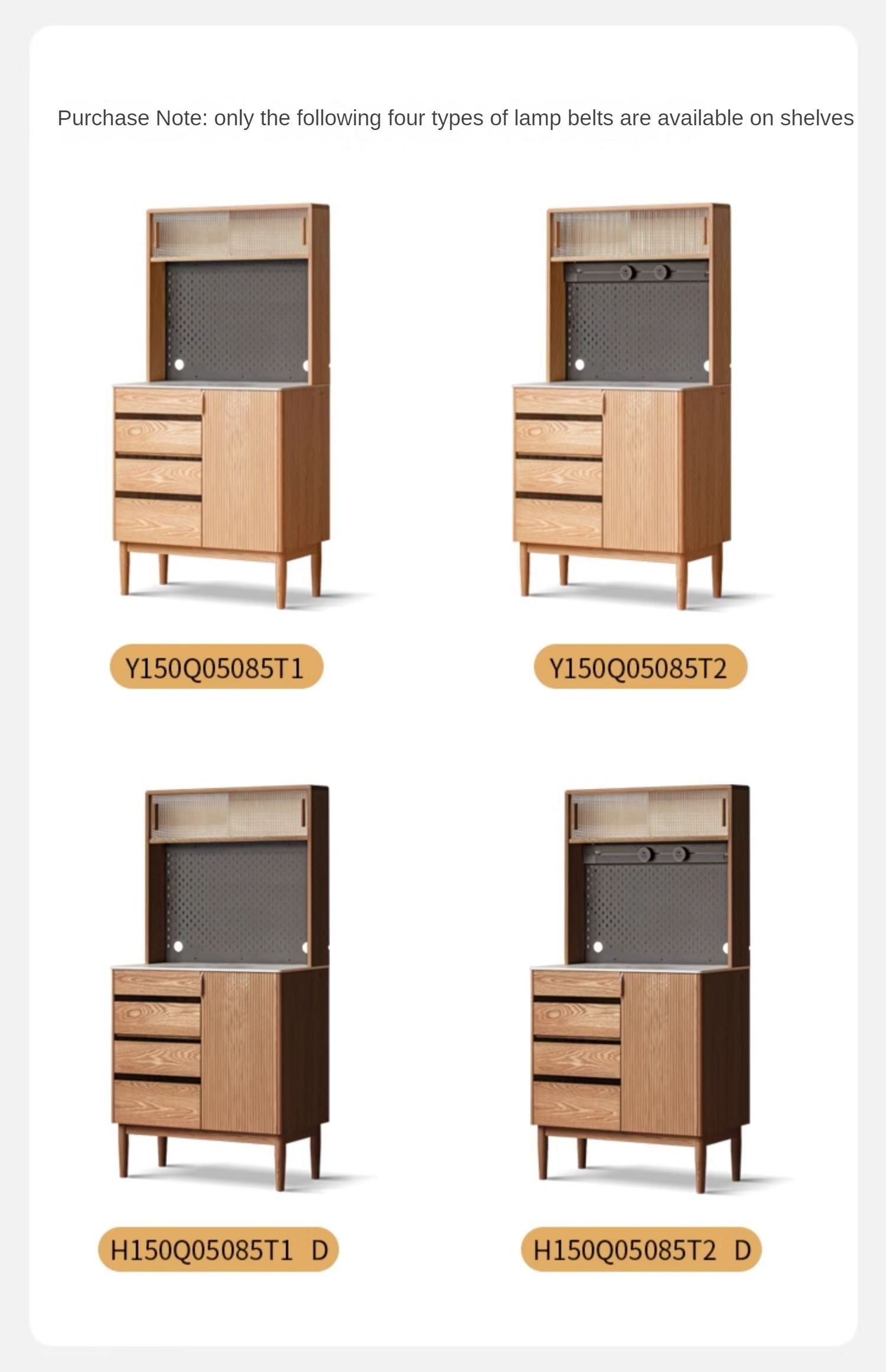 Solid Oak Wood Modern Rock Board Side High Tea Cabinet Buffet - Stylish Storage for Dining Room, Living Room & Kitchen | Perfect for Tea Parties, Buffets & Home Decor