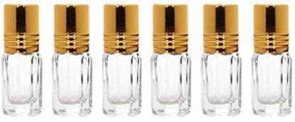 Premium Attar Roll-On Bottles - 6 Pack Empty 3ml Glass Bottles for Fragrance Oils, Essential Oils & Perfumes | Reusable, Multipurpose, Leak-Proof | Perfect for DIY Perfume Making, Aromatherapy & Travel