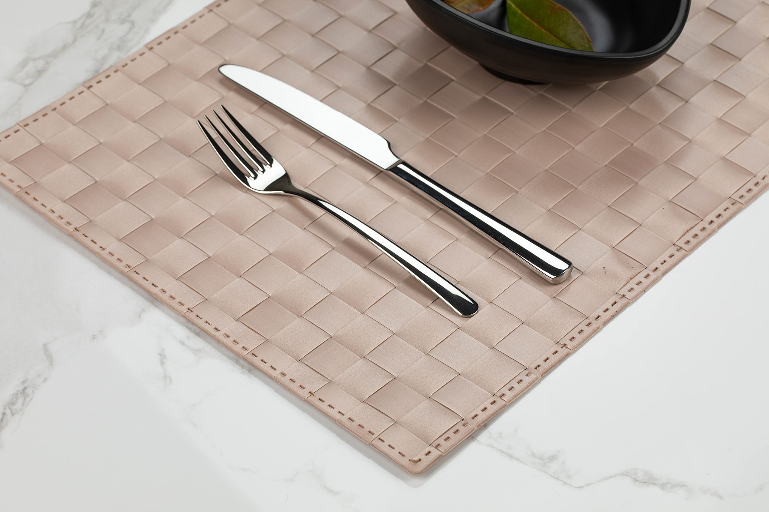 Premium 16 x 12 Inch Woven Plastic Placemats Set of 6 - Durable & Easy Clean Rectangle Table Mats for Home & Restaurant Dining - Perfect for Everyday Meals, Dinner Parties & Commercial Use