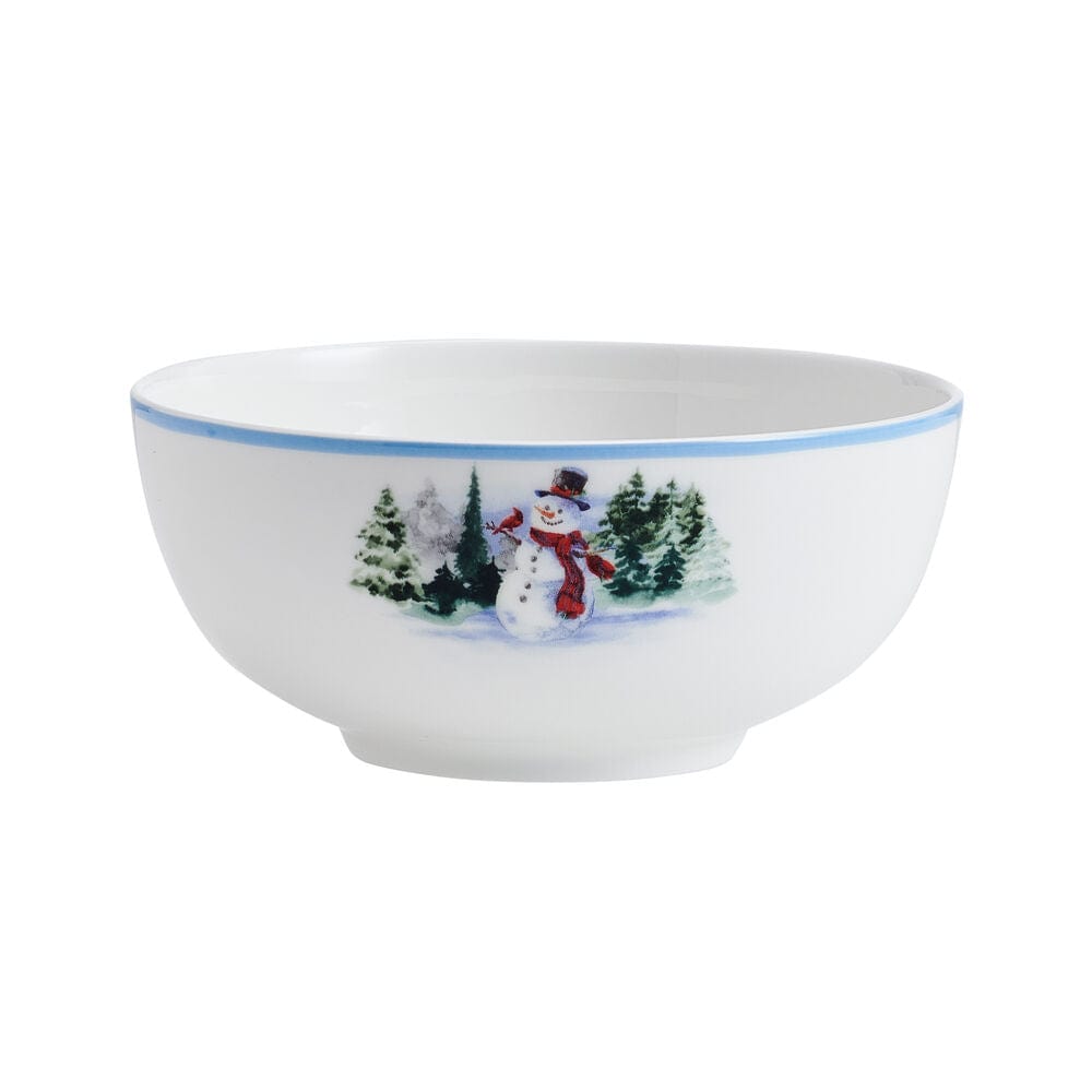 Snowman Forest 12-Piece Dinnerware Set for 4 - Holiday Dinner Plates, Bowls & Mugs - Christmas Tableware for Family Gatherings & Festive Celebrations