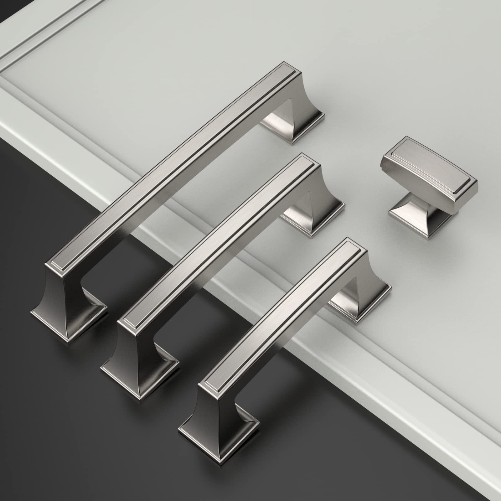 Amerdeco 10 Pack Brushed Nickel Cabinet Pulls 3.75