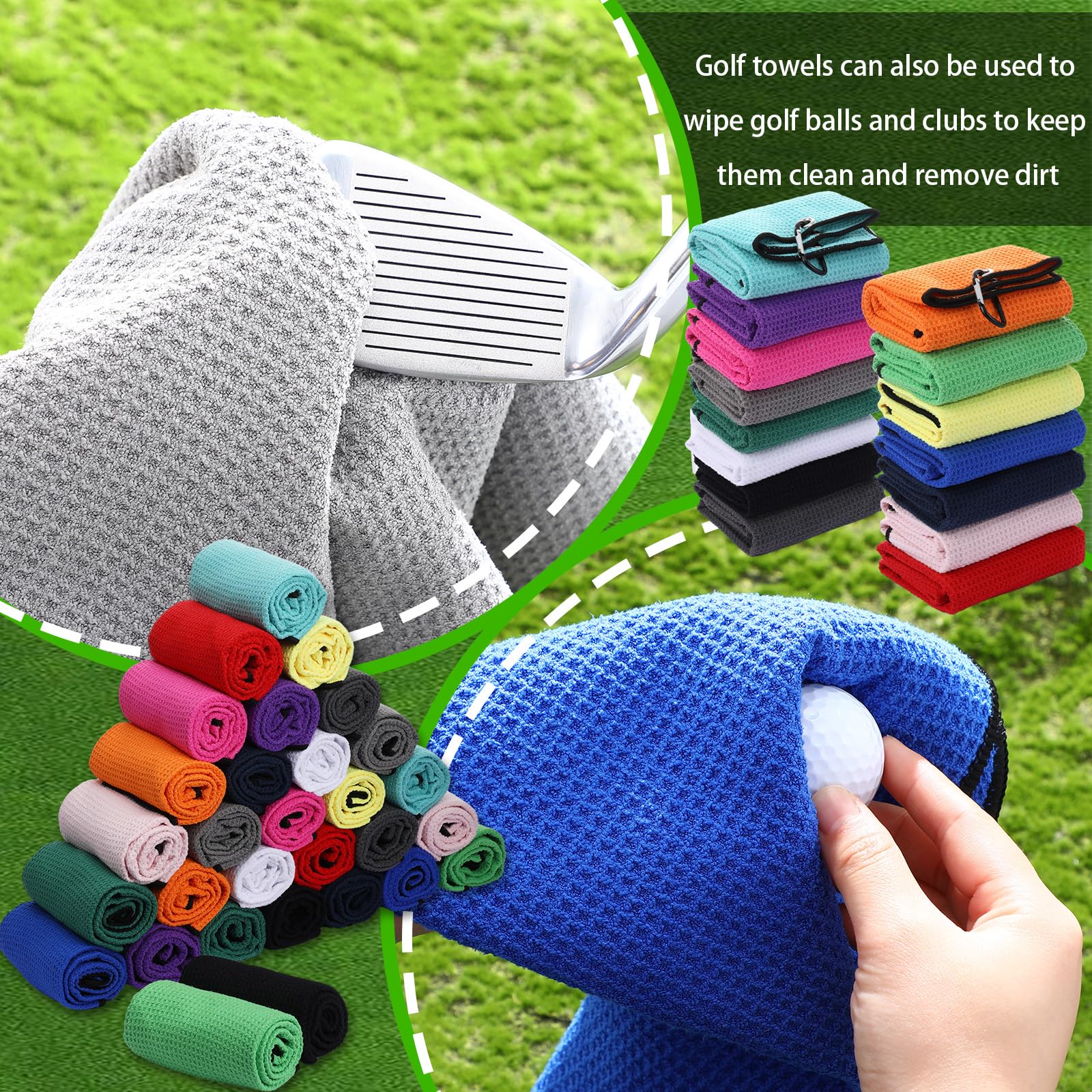 Premium Microfiber Waffle Golf Towels 16