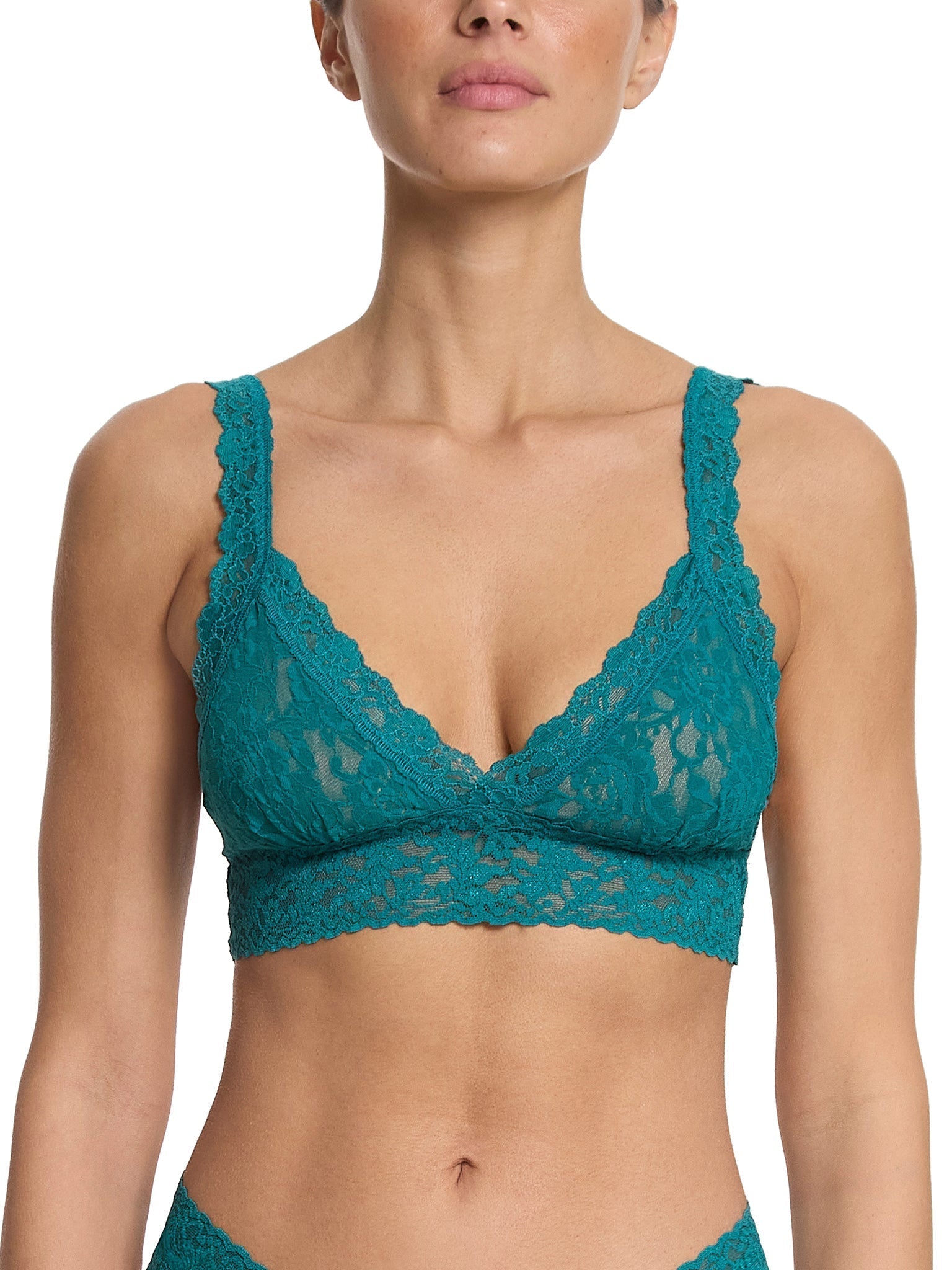 Signature Lace Crossover Bralette - Comfortable Wireless Bra for Women, Seamless Underwear for Everyday Wear, Perfect Under T-Shirts & Dresses | Yoga, Lounge, Sleep, Layering
