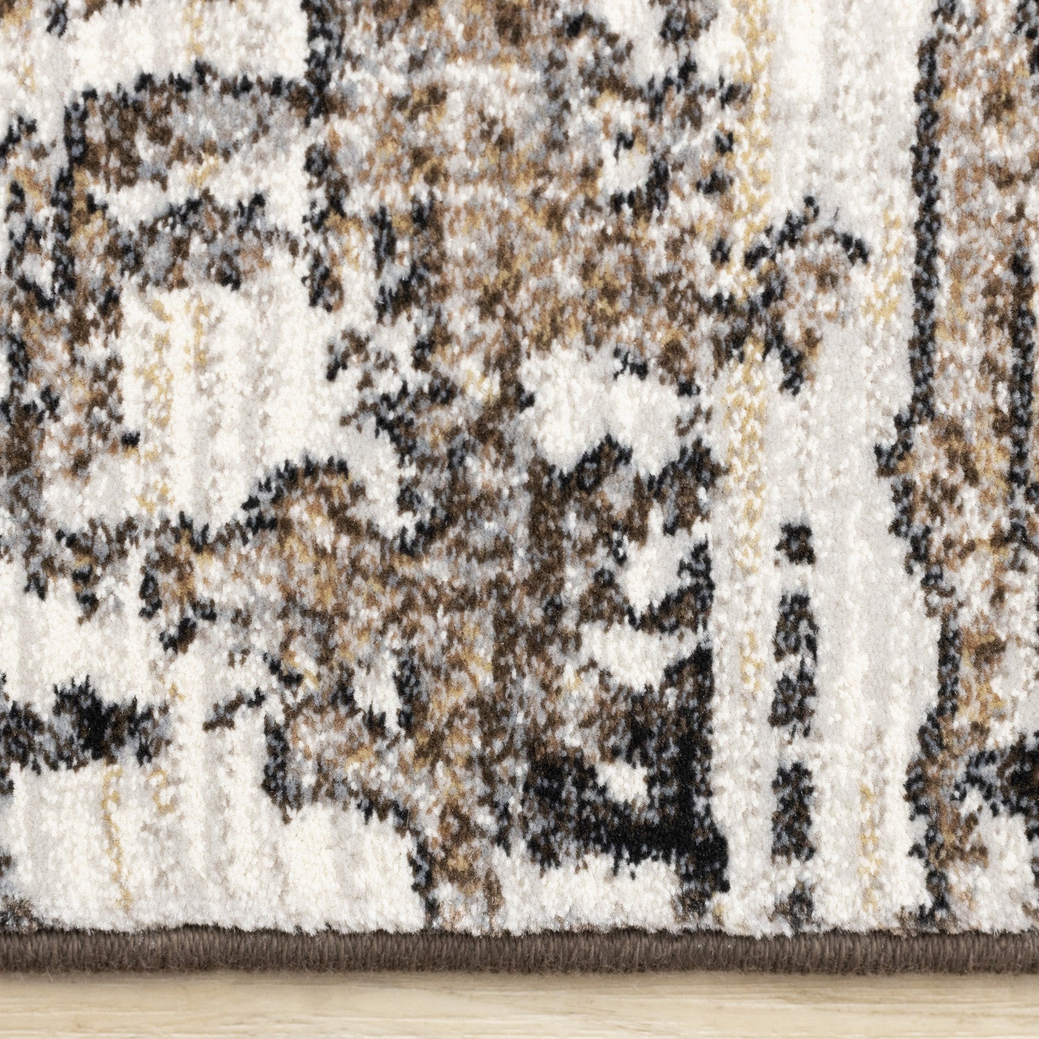 Allure Modern Dark Area Rug 5' x 8' - Black & Brown Handmade Vintage Rug for Living Room, Bedroom & Office Decor