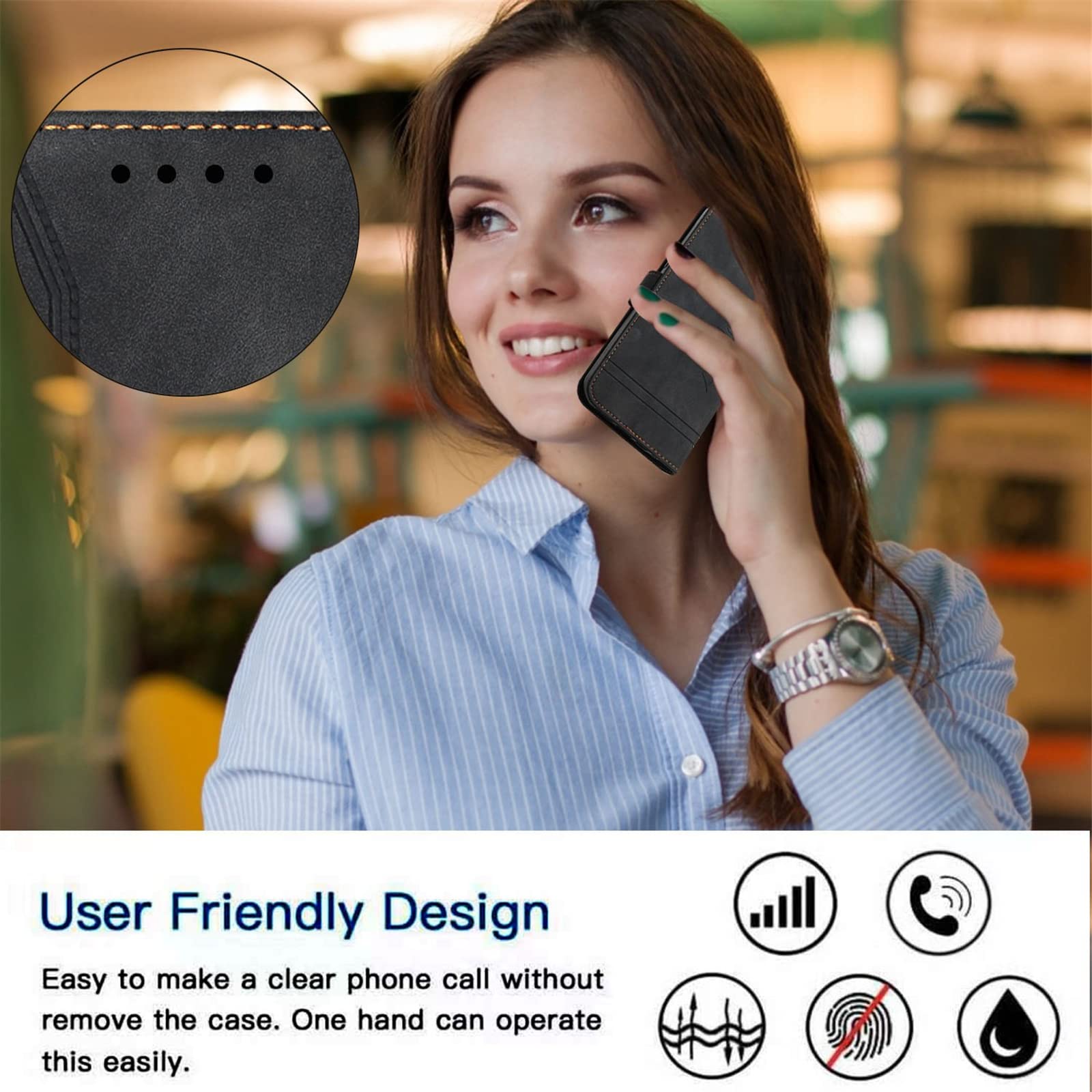 Premium PU Leather Magnetic Flip Wallet Case for Moto G Stylus 2021 - Built-in Kickstand & Card Slots | Full Protection Cover for Motorola G Stylus 2021 (Black) | Perfect for Work, Travel & Daily Use