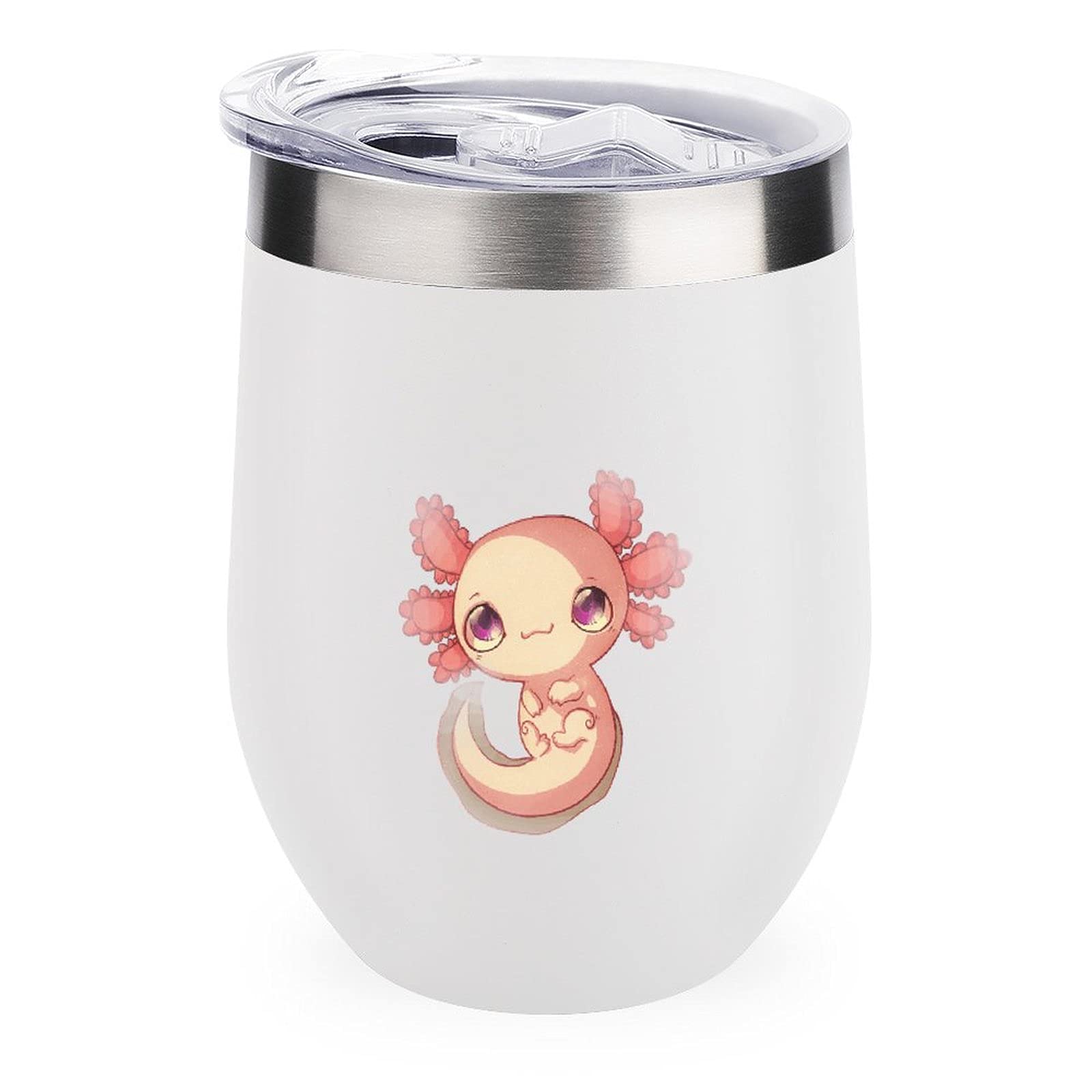 Cute Axolotl Stemless Wine Tumbler - 20oz Insulated Stainless Steel Travel Mug for Coffee, Soda & Cold Drinks - Perfect for Home, Office & Outdoor Adventures