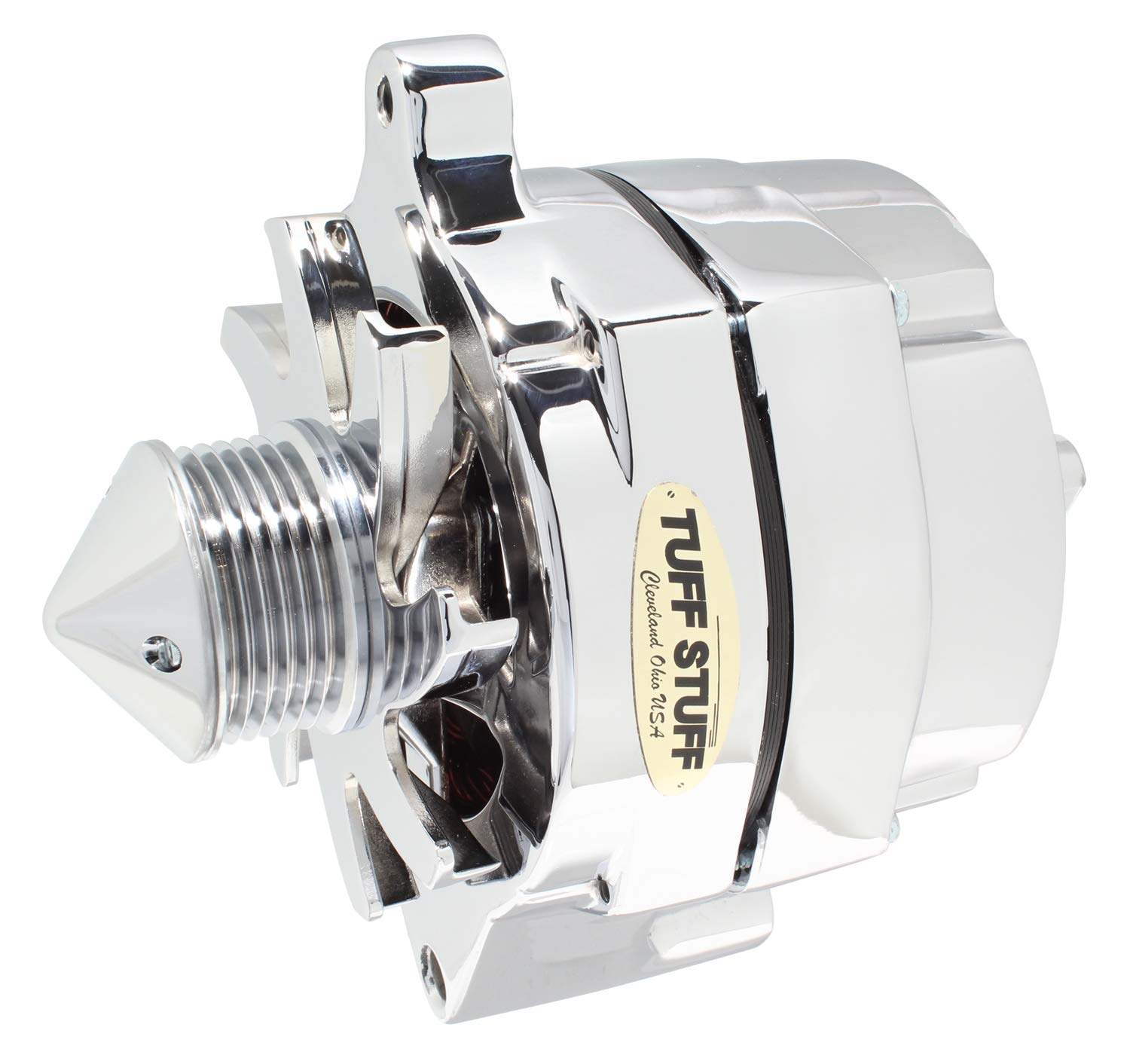 Tuff Stuff 7069ABULL6G 140 Amp Chrome 6 Groove Alternator for Ford Trucks & SUVs - High-Performance Replacement for Off-Roading, Towing & Heavy-Duty Use