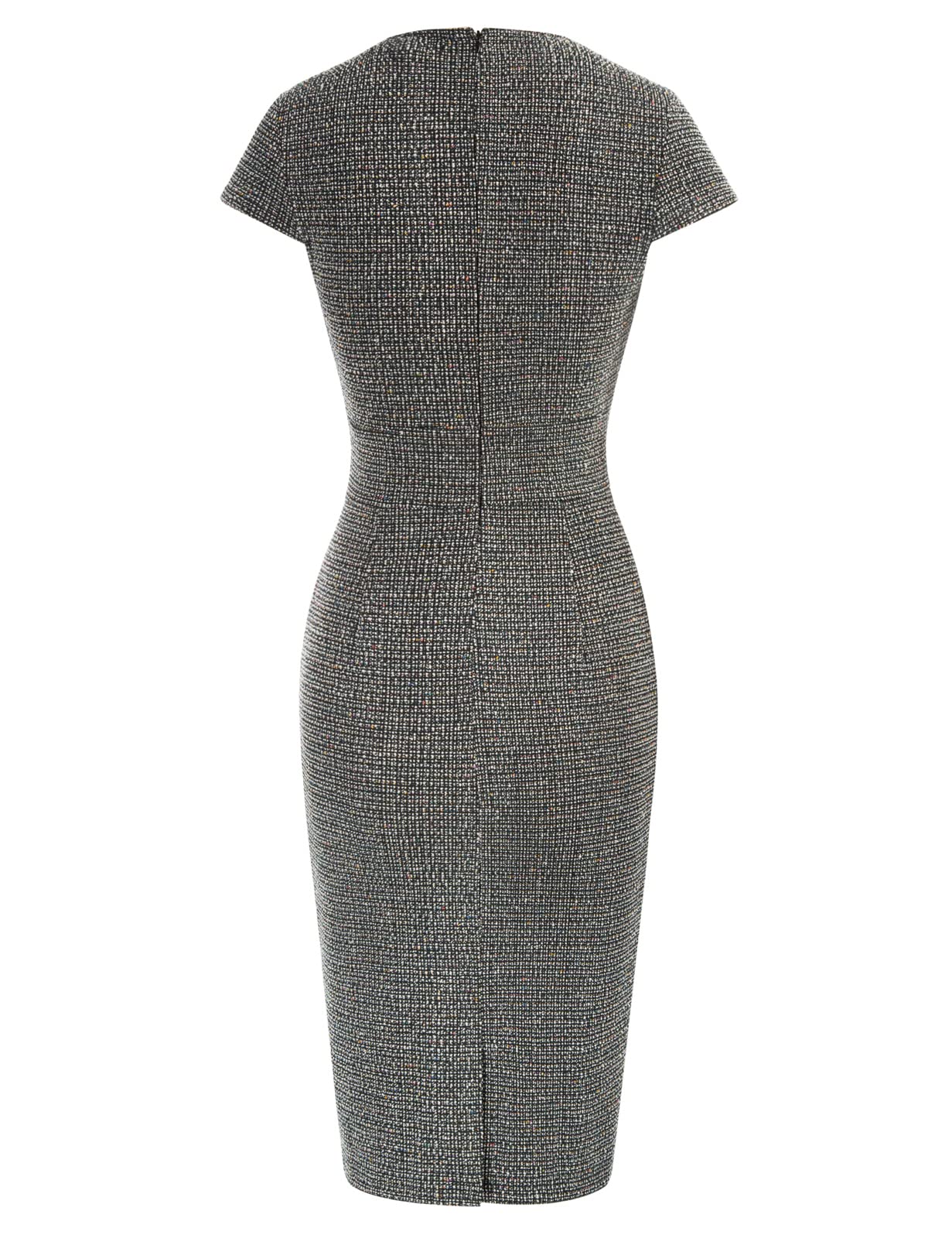 GRACE KARIN Women's Professional Tweed Pencil Dress with Cap Sleeves - Office Work Dress, Business Attire, Cocktail Party & Formal Occasions