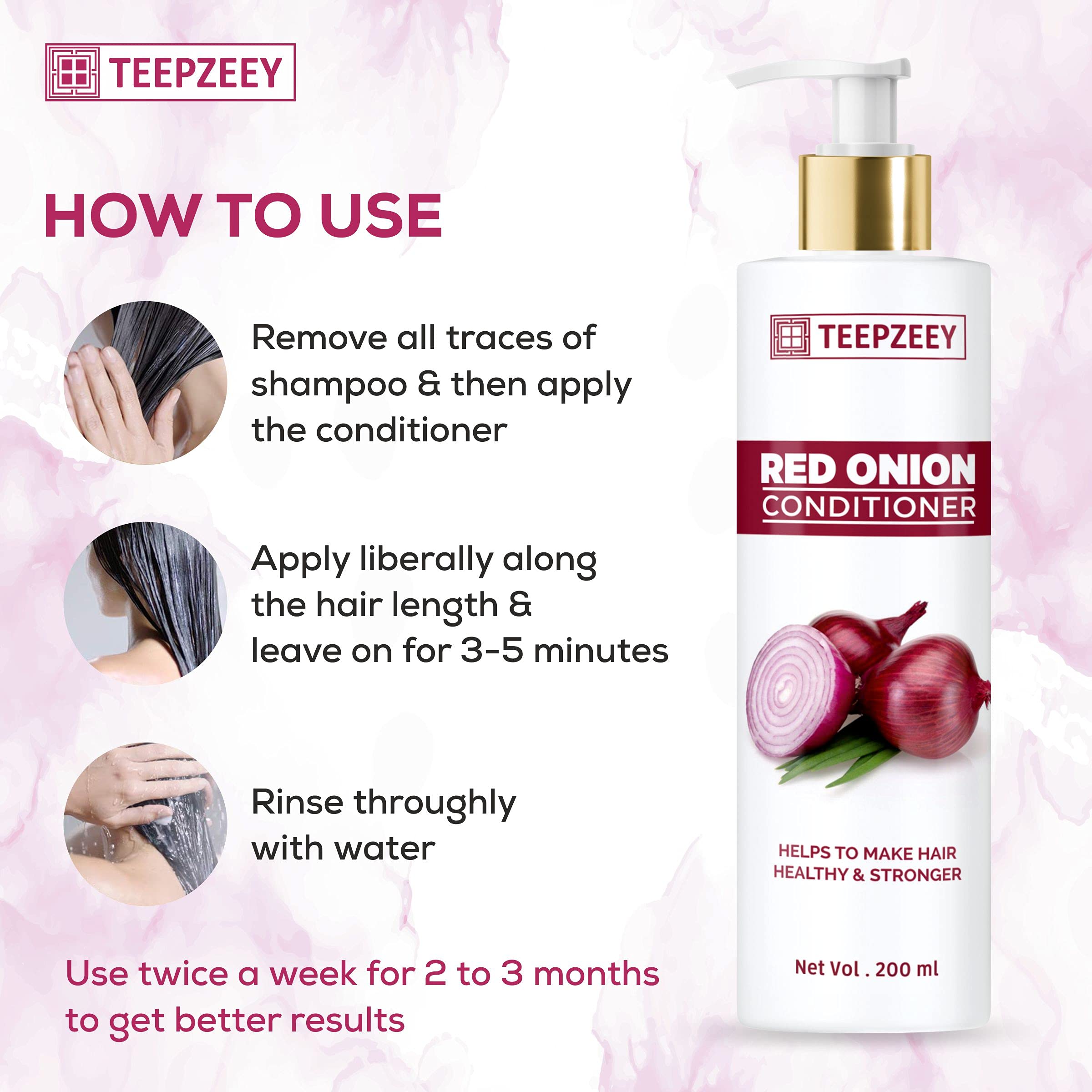 Teepzeey Red Onion Hair Conditioner 200ml & Salicylic Acid Face Serum 40ml for Acne, Blackheads & Pore Minimizing - 2 Piece Skincare Set for Hair Growth & Clear Skin - Perfect for Daily Hair Care & Acne Treatment Routine