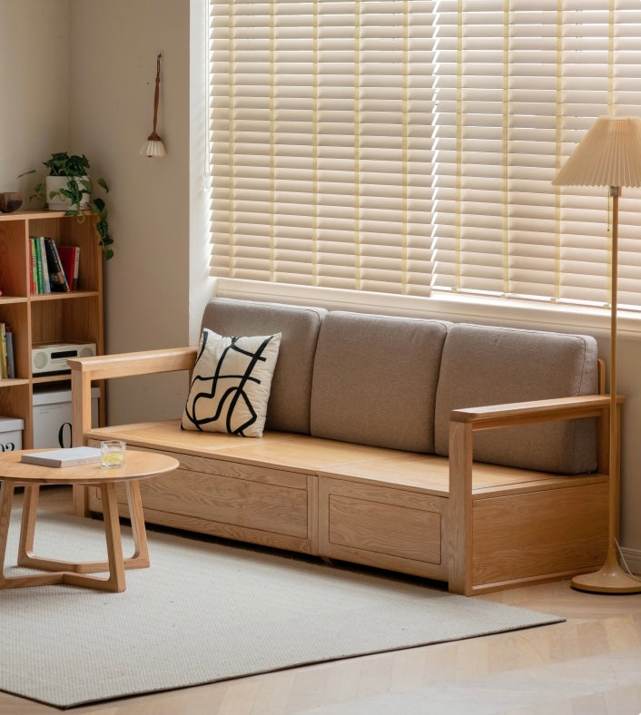 Solid Oak Wood Storage Box for Sofa - Organize Living Room, Bedroom, or Office with Stylish Wooden Storage Solution