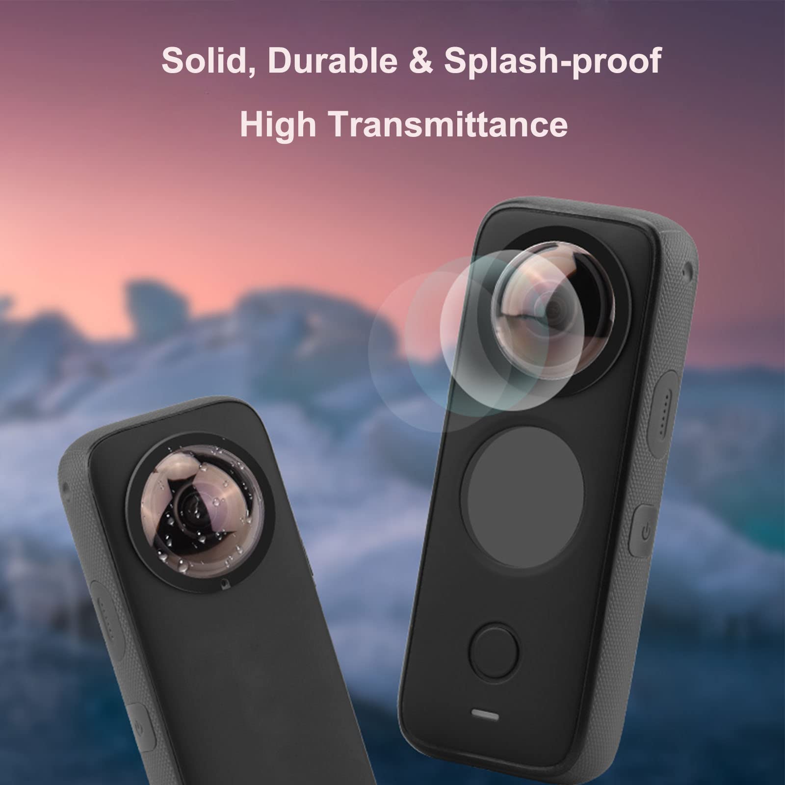Insta360 ONE X2 Lens Guard & Screen Protector Kit - 2Pcs Oleophobic Fingerprint-Proof Lens Protectors + 4Pcs Tempered Glass Screen Protectors - Crystal Clear Protection for Action Camera - Perfect for Outdoor Adventures & Vlogging