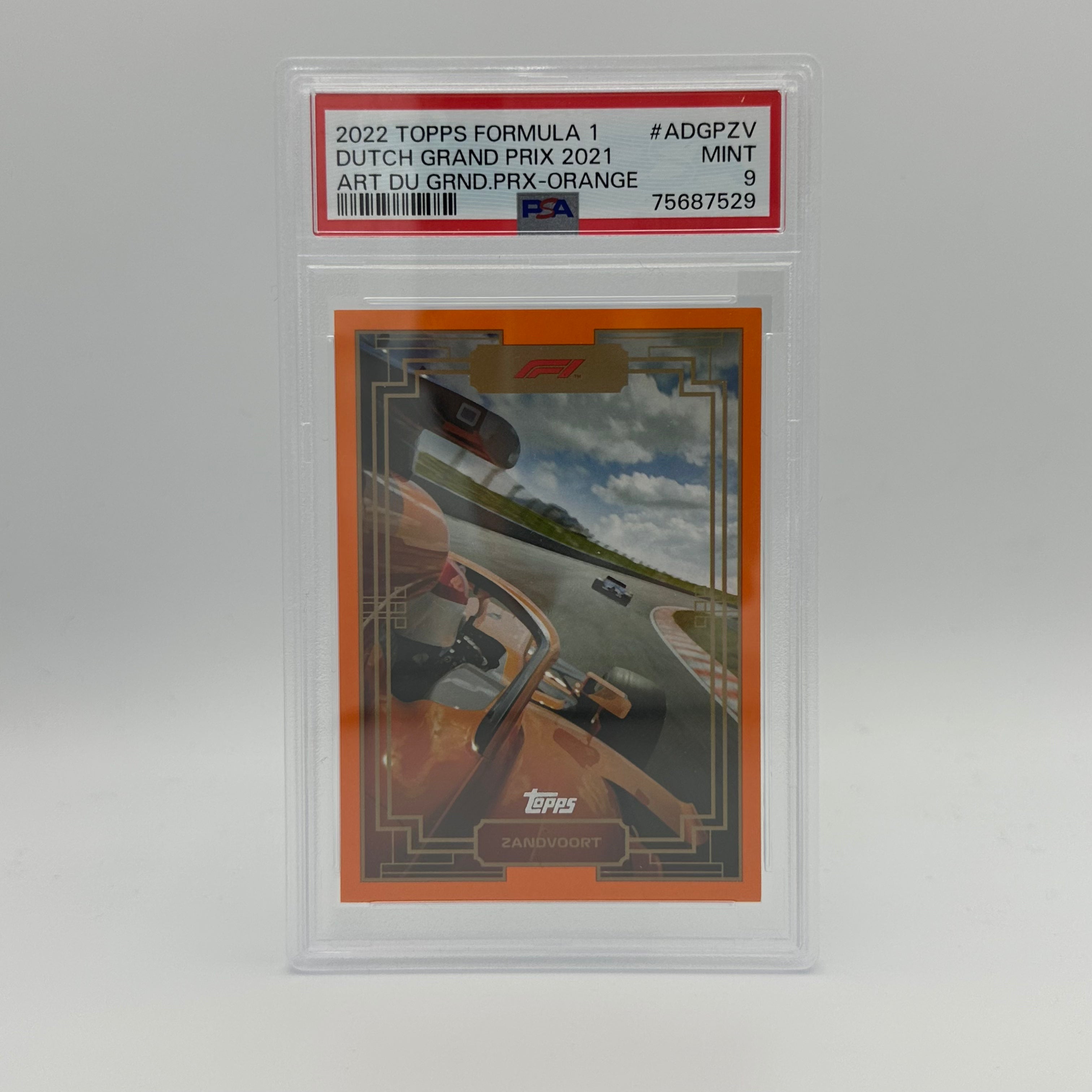 PSA 9 Graded 02/25 ART DU GRAND PRIX #ADGPZV Dutch Grand Prix 2021 Orange F1 Racing Collectible - Perfect for Motorsport Fans & Memorabilia Display