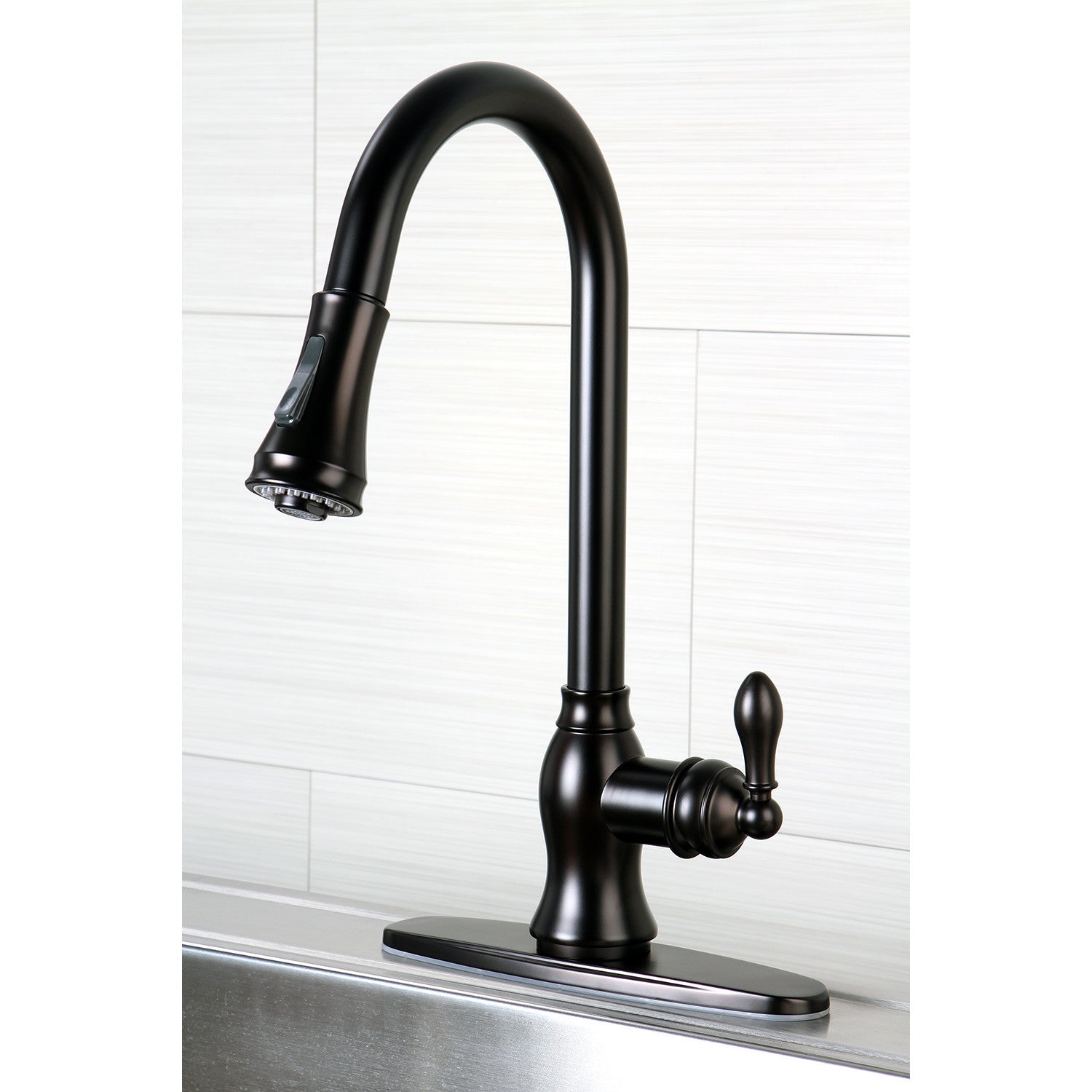 American Classic GSY7775ACL Single Handle Pull Down Kitchen Faucet in Oil Rubbed Bronze - Perfect for Modern Farmhouse & Industrial Style Kitchens