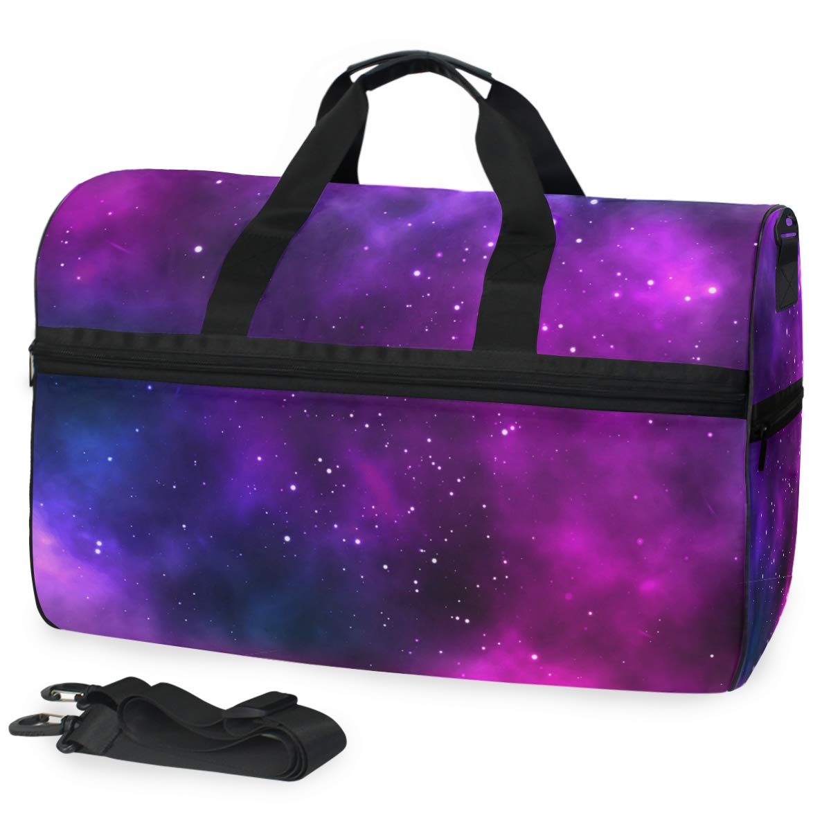 Galaxy Universe Nebula Travel Duffel Bag for Women & Men - Waterproof Sports Gym Bag with Separate Shoes Compartment - Perfect for Overnight Trips, Weekend Getaways & Workout Sessions