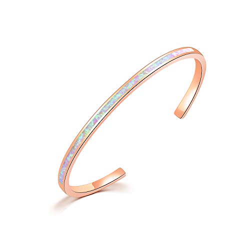 thin open cuff bracelet-pink color