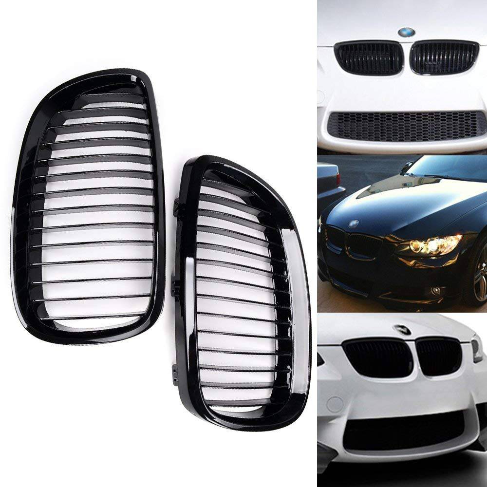 2010-2013 BMW 3 Series Coupe & Convertible E92 E93 M3 Gloss Black Kidney Grille Pair - Upgrade Your Car's Front Grille for Enhanced Style & Performance