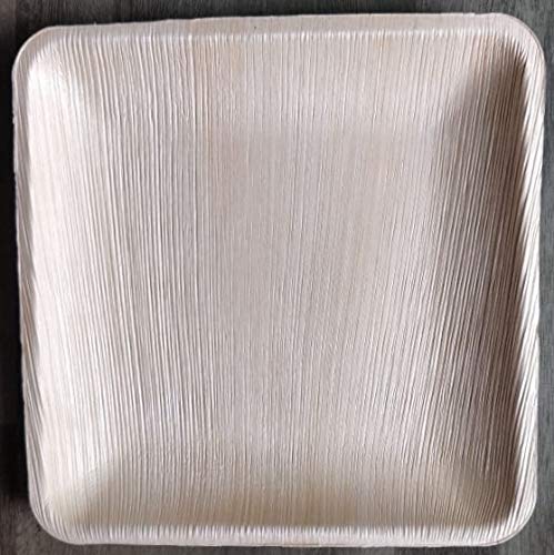 10 Inch Palm Leaf Dinner Plates - Eco-Friendly, Organic & Microwave Safe - Set of 25 for Wedding, Party & Outdoor Dining - Biodegradable Disposable Plates for Sustainable Events