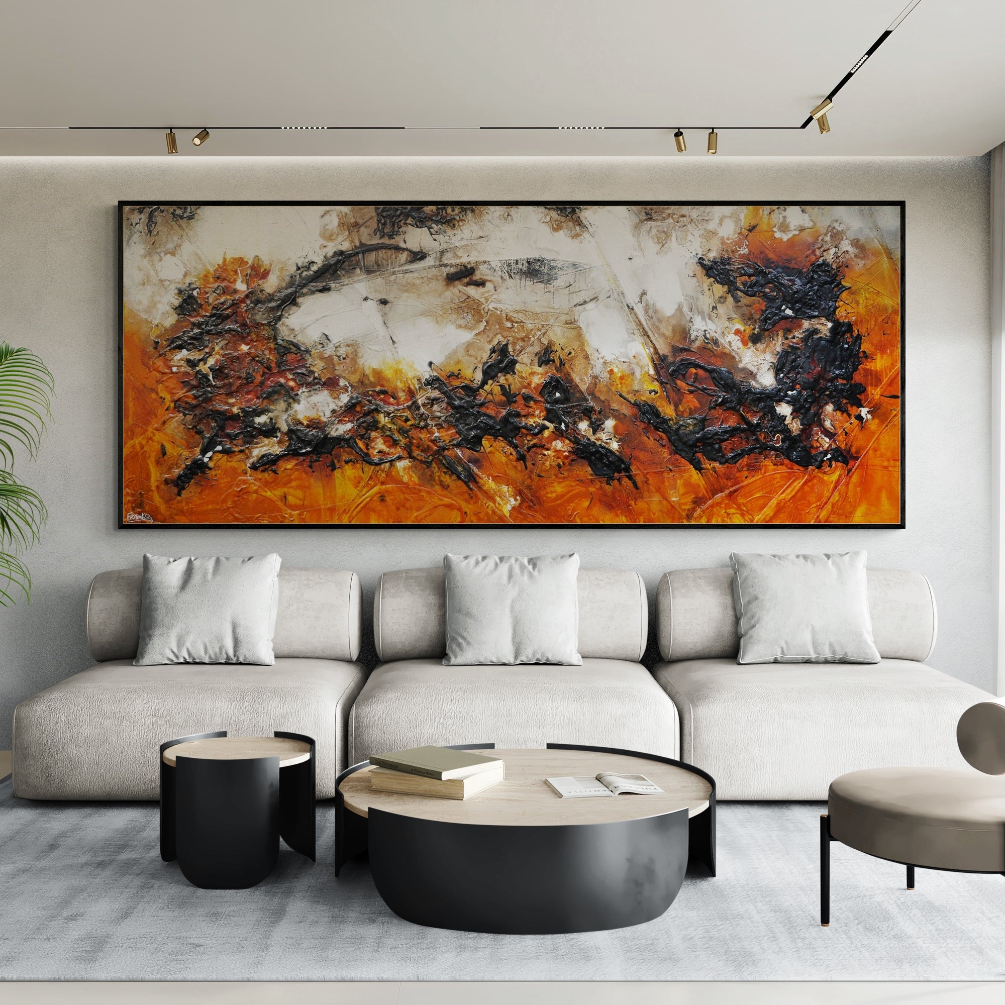 240cm x 100cm Textured Abstract Wall Art Painting - Modern Home Decor for Living Room, Bedroom & Office | Craving Sienna Collection