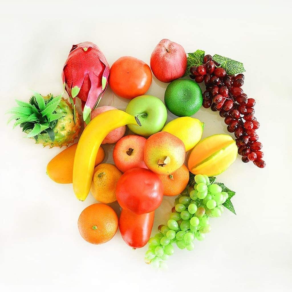 20PCS Realistic Fake Fruit Toys - Early Childhood Education, Home Kitchen Decor, Christmas Party Decoration, Photography Props (Size #6) - Perfect for Kids Learning, Holiday Decor & Instagram Photos