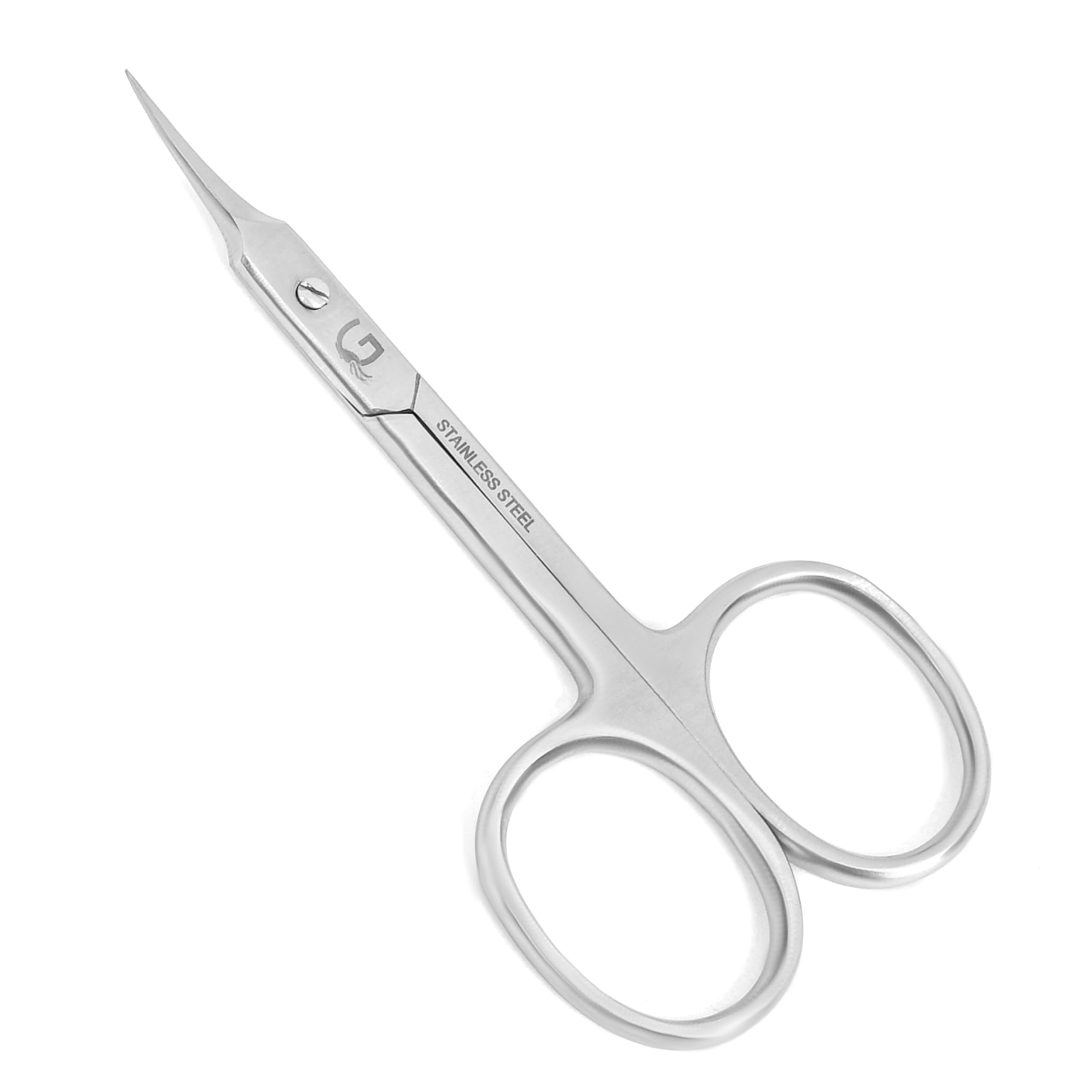 Professional Stainless Steel Curved Cuticle Scissors - Precision Grooming Tool for Eyebrows, Mustache, Nose Hair, Eyelashes & Dry Skin - Manicure & Personal Care Essential - Perfect for Home, Salon & Travel Use