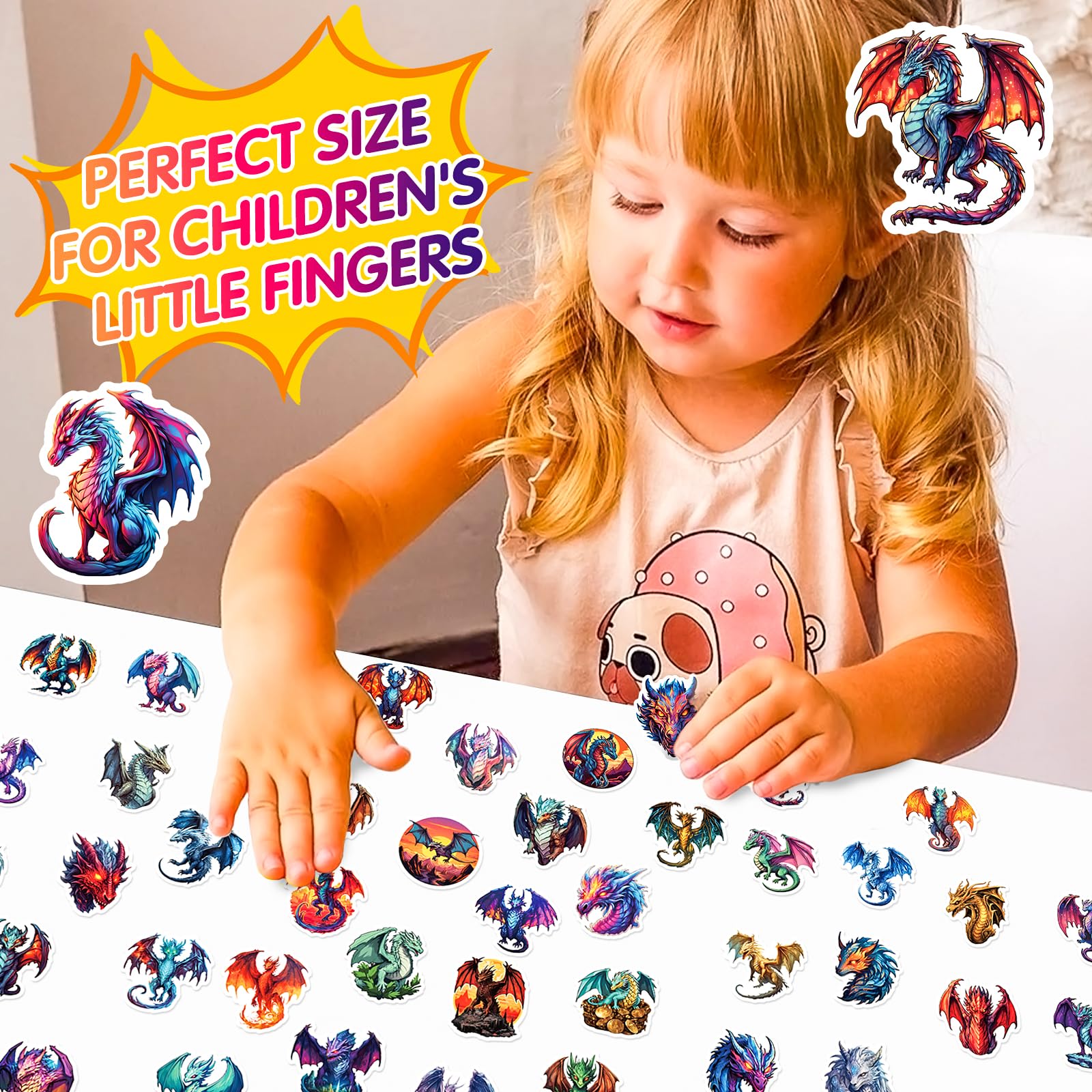 50 PCS Dragon Stickers for Kids Teens Adults - Waterproof Vinyl Decals for Water Bottles, Laptops, Luggage & Guitar - Fantasy Party Favors, DIY Crafts & Room Decor