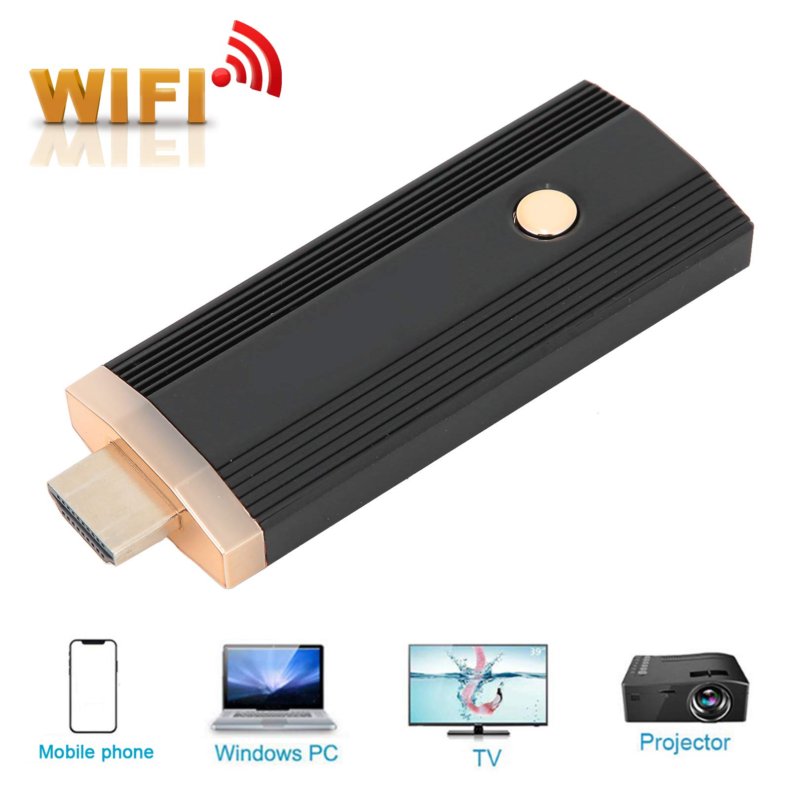 Yunir Wireless Display Adapter - HD Smartphone to TV HDMI WiFi Dongle - Mirror Phone/Tablet/Laptop Screen to TV - Supports Miracast & DLNA - Perfect for Home Entertainment, Office Presentations & Gaming